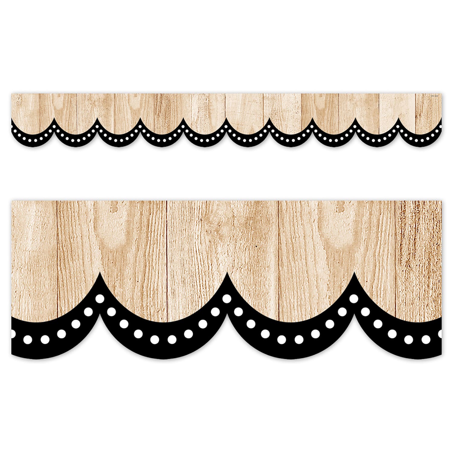 Creative Teaching Press EZ Borders, Dotted Scallops On Wood, 24 Borders Per Pack, Set Of 3 Packs - Image 3