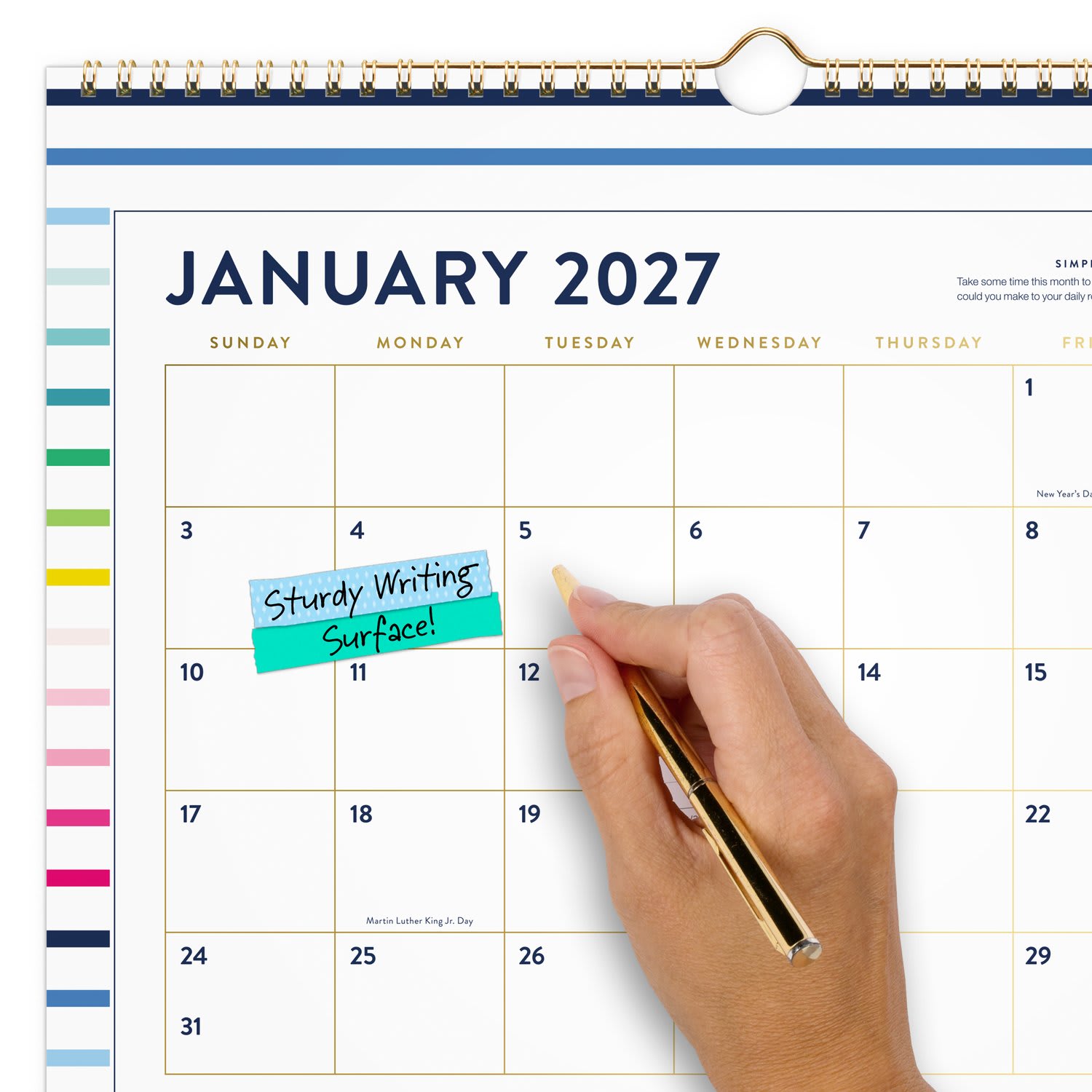 Simplified by Emily Ley for AT-A-GLANCE 2027 Monthly Wall Calendar, Happy Stripe, Medium, 15in x 12in - Image 6
