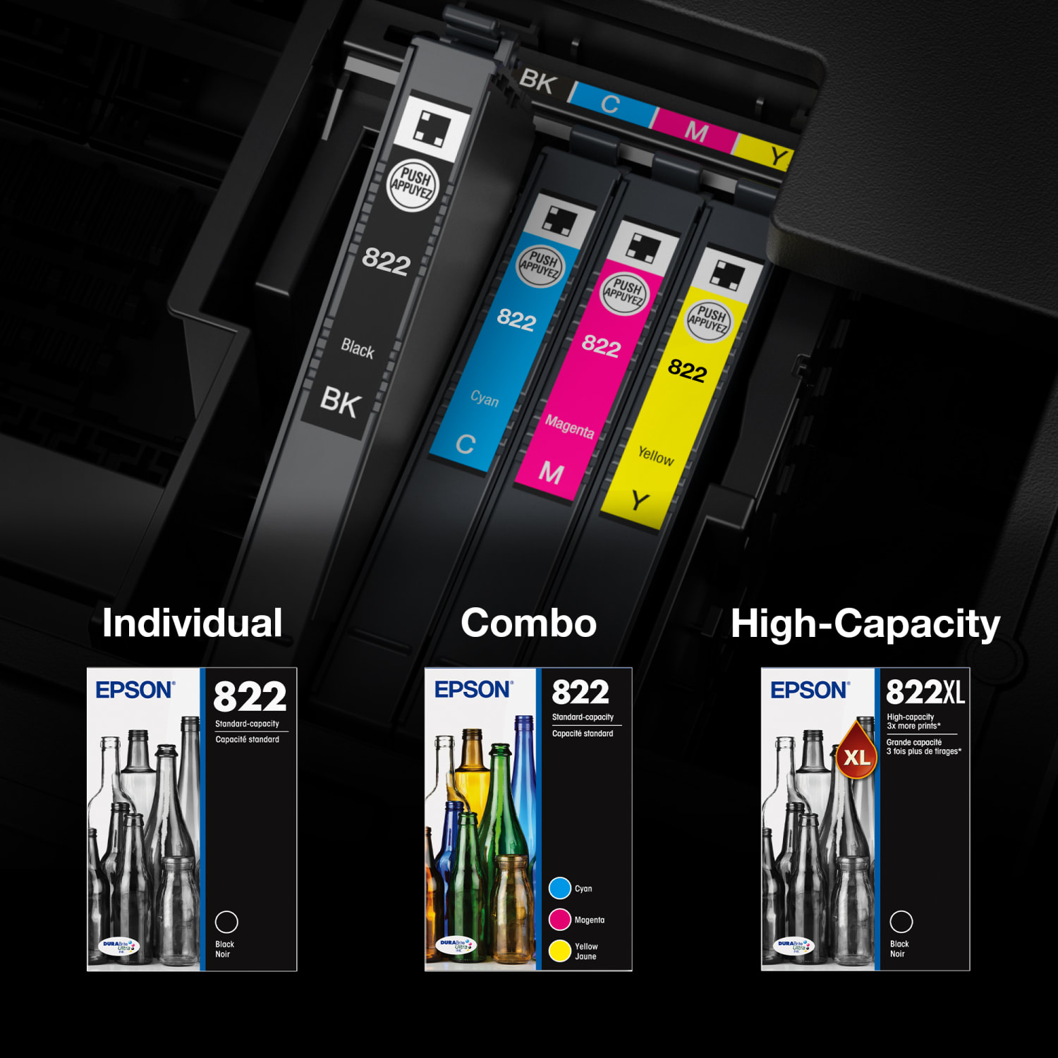 Epson 822 DuraBrite Ultra Cyan, Magenta, Yellow Ink Cartridges, Pack Of 3, T822520-S - Image 6