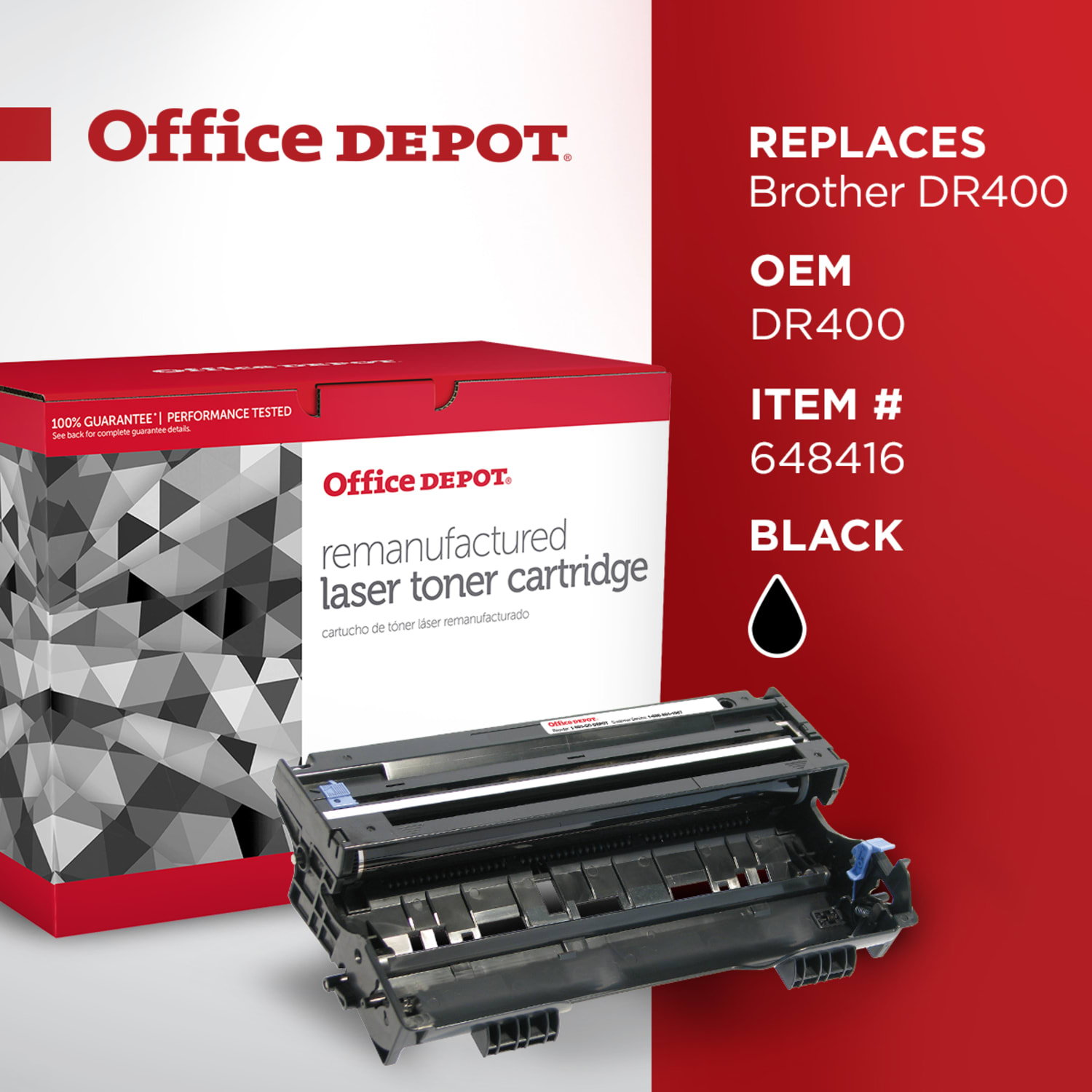 Office Depot Brand OD400 (Brother DR-400) Remanufactured Black Drum Unit - Image 6
