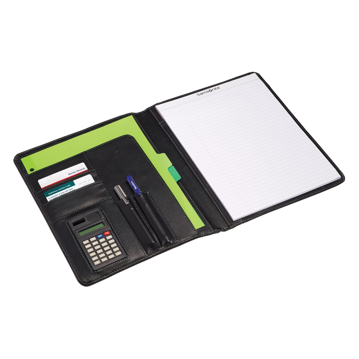 Samsonite Vinyl Bi-Fold Writing Pad, 12 1/4in x 10in x 1in, Black - Image 3