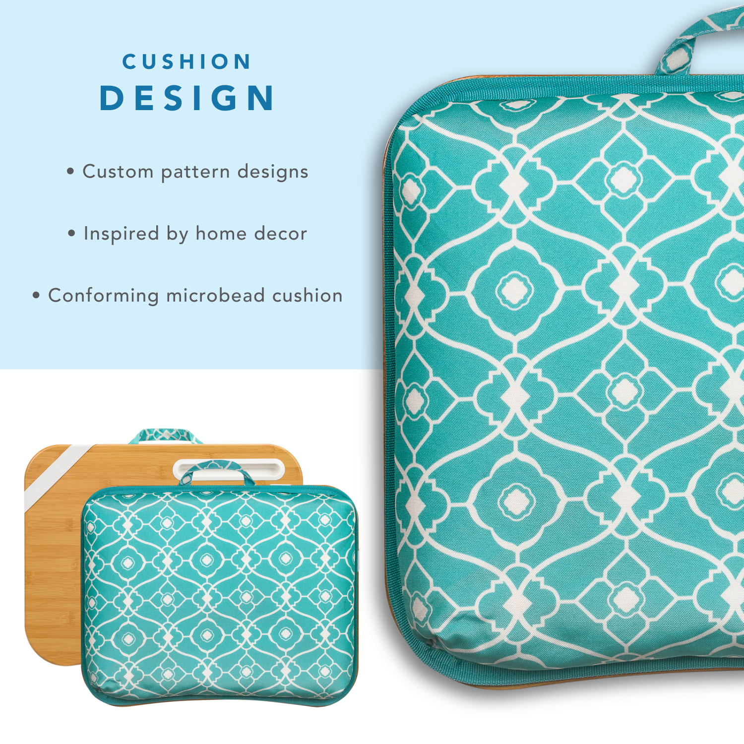 LapGear Designer Lap Desk, 17-3/4in x 13-3/4in, Aqua Trellis - Image 5