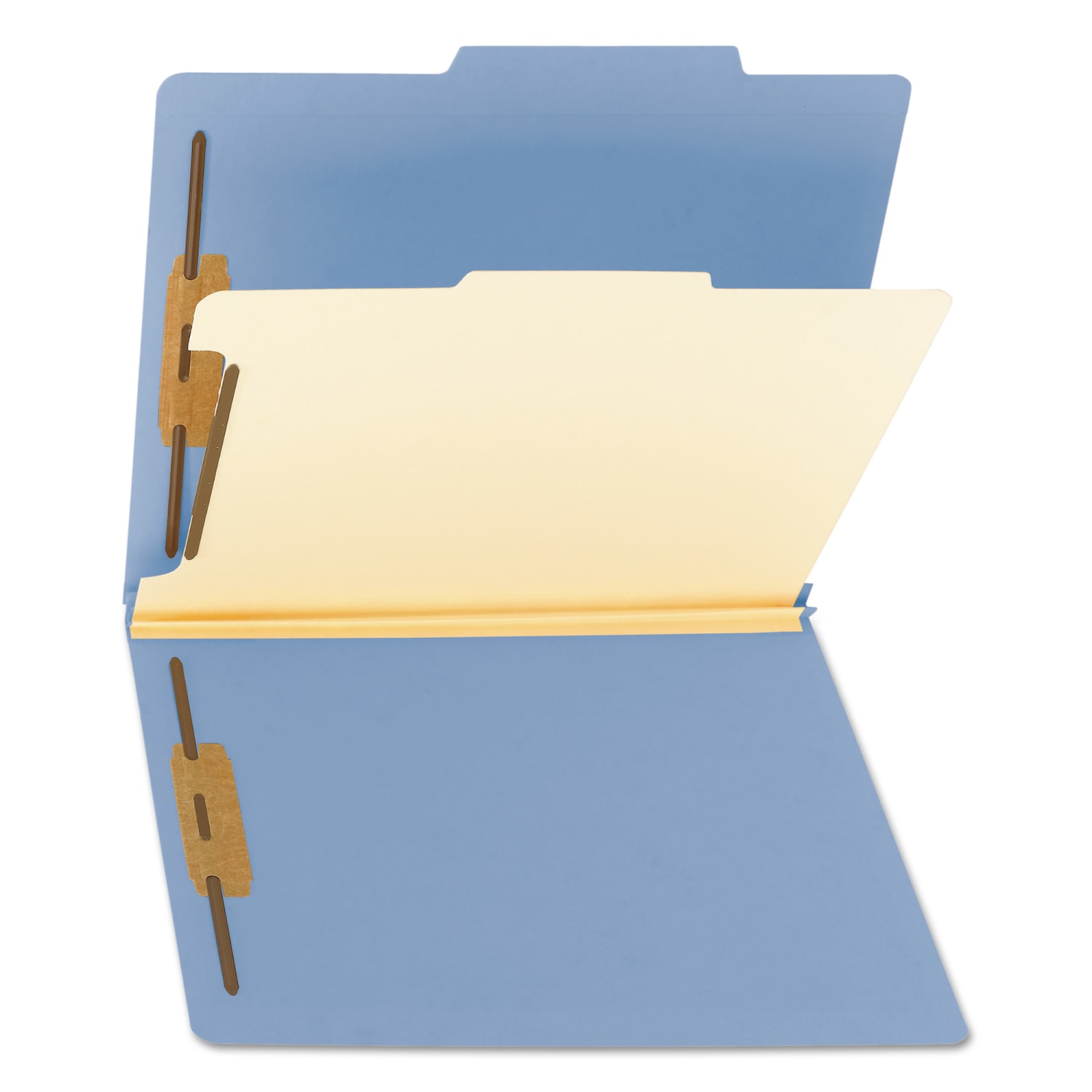 Smead Top-Tab Color Classification Folders, Letter Size, 2in Expansion, 1 Divider, Blue, Box Of 10 - Image 4