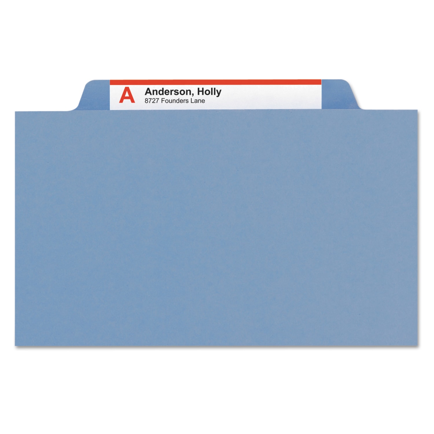 Smead Top-Tab Color Classification Folders, Letter Size, 2in Expansion, 1 Divider, Blue, Box Of 10 - Image 5