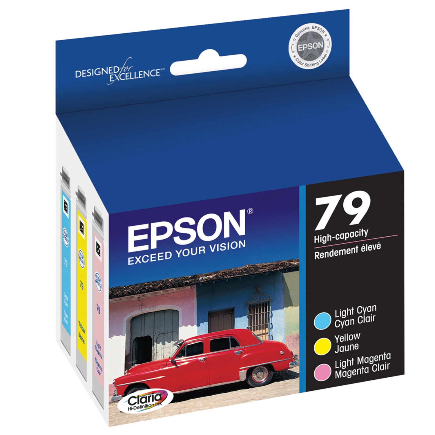 Epson 79 Claria Cyan; Magenta; Yellow High-Yield Ink Cartridges, Pack Of 3, T079921-S - Image 3