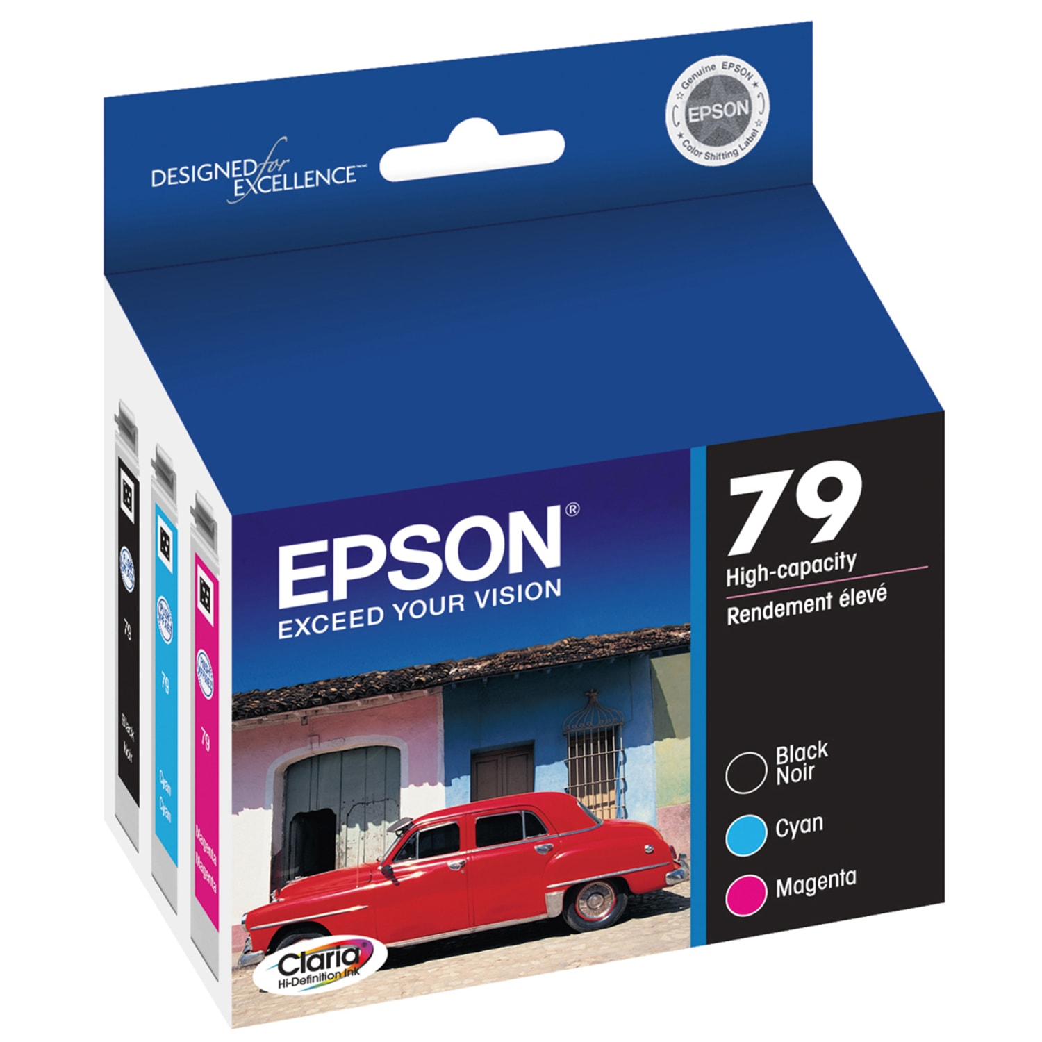 Epson 79 Claria Black; Cyan; Magenta High-Yield Ink Cartridges, Pack Of 3, T079920-S - Image 3