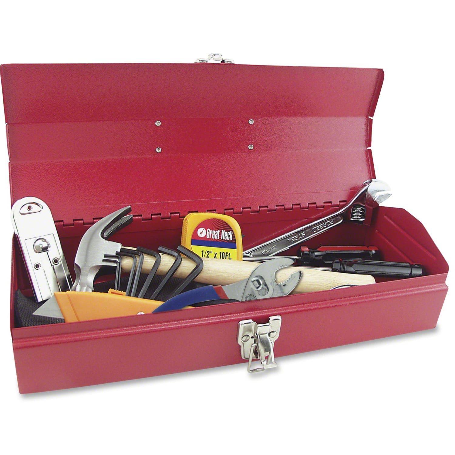 Great Neck 16 Piece Light-Duty Tool Box Set, Red - Image 3