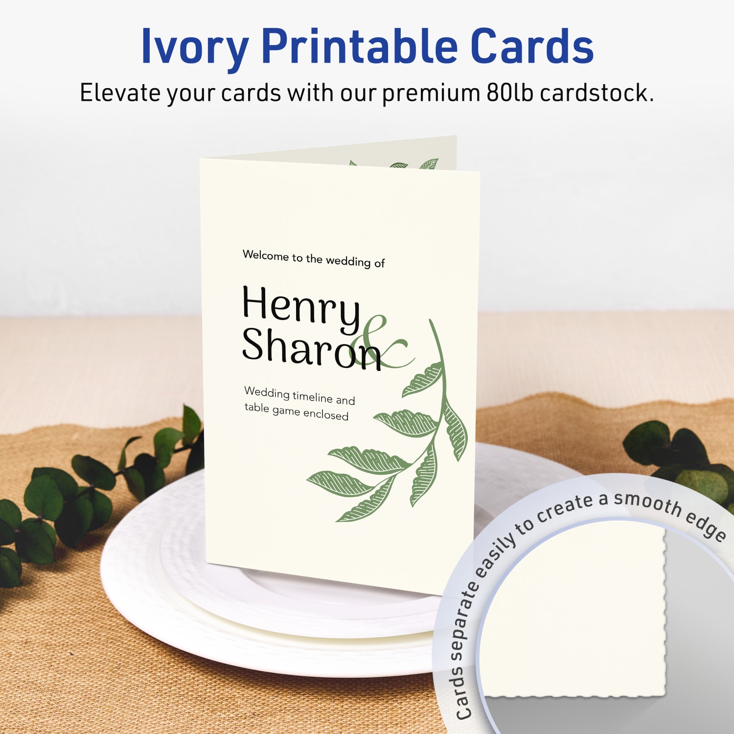 Avery Printable Half-Fold Greeting Cards, 5-1/2in x 8-1/2in Matte Ivory, Pack Of 50 - Image 3