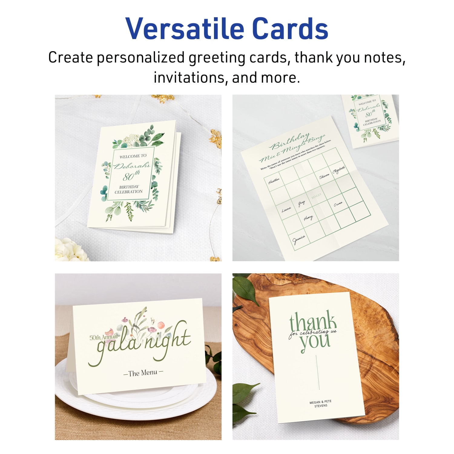 Avery Printable Half-Fold Greeting Cards, 5-1/2in x 8-1/2in Matte Ivory, Pack Of 50 - Image 4