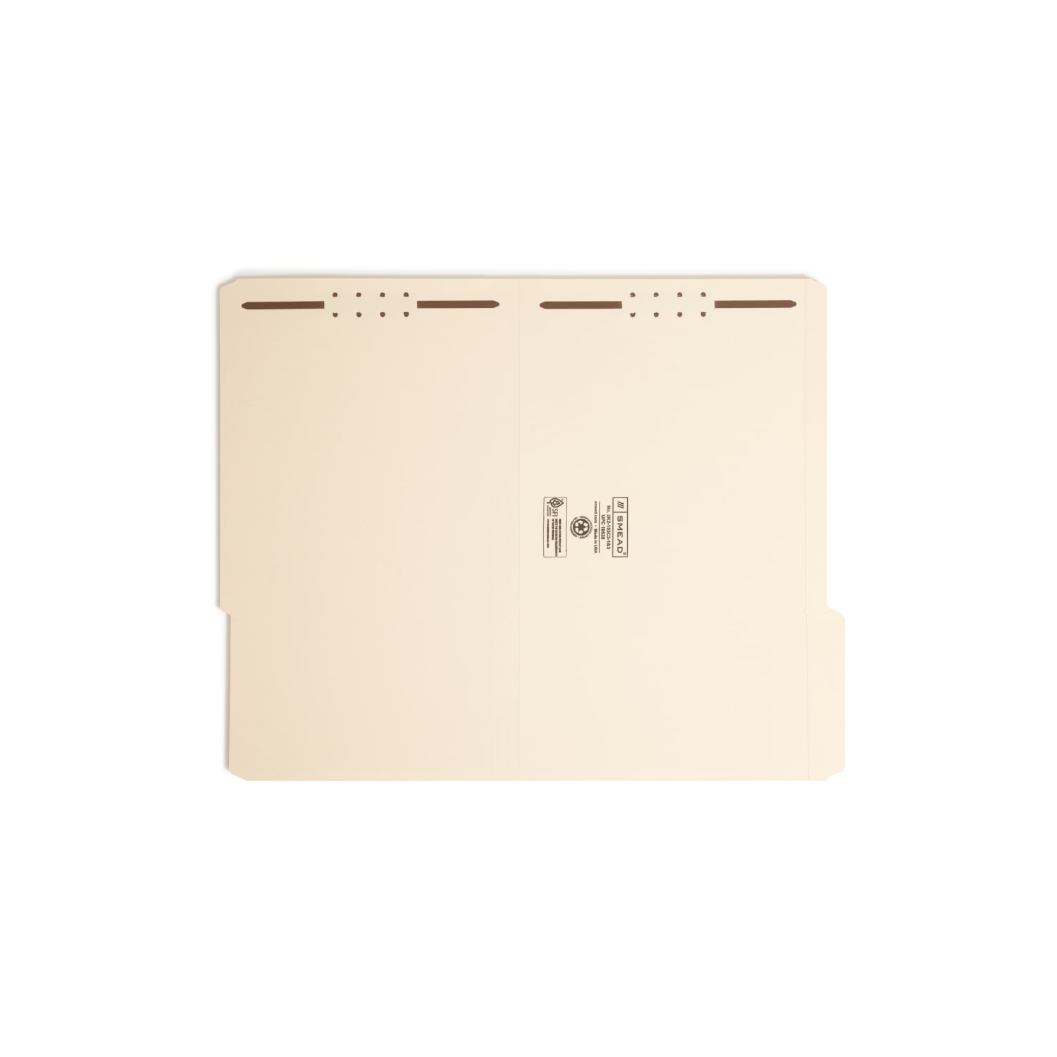 Smead Fastener Folders With Reinforced Tab, 2in Capacity, 2 Fasteners, Legal Size,1/3-Cut Tab, Manila, Box Of 50 - Image 6