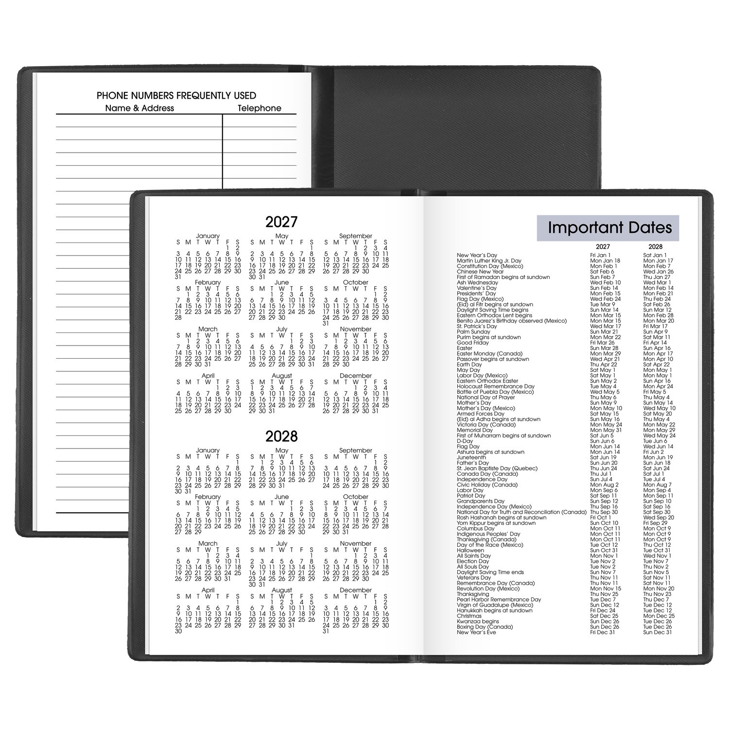AT-A-GLANCE DayMinder 2027 Monthly Planner, Black, Pocket, 3 1/2in x 6in - Image 6