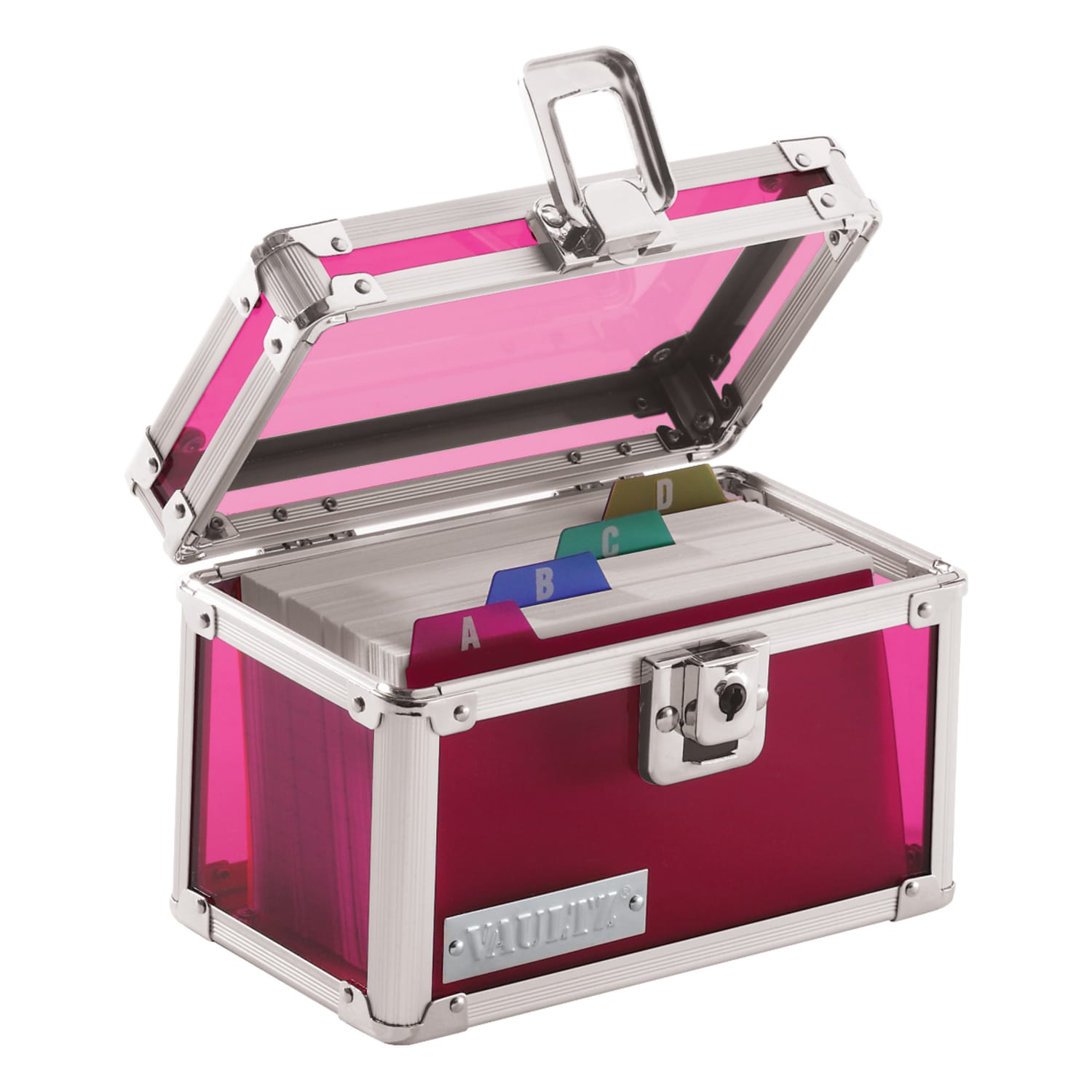 Vaultz Locking Index Card Box, 3in x 5in, Assorted Crocodile Colors (No Color Choice) - Image 3