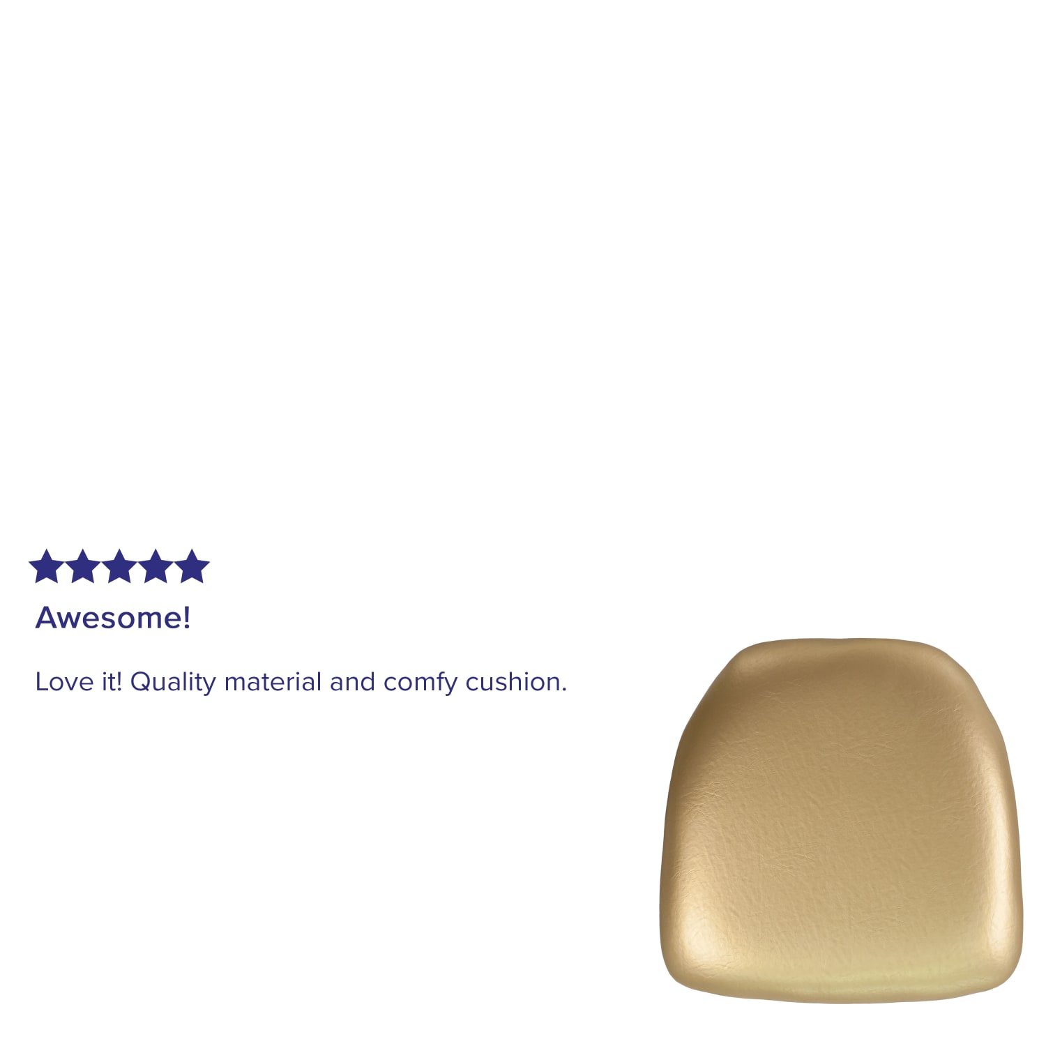 Flash Furniture Chiavari Chair Cushion, Hard Vinyl, 2inH x 15-1/2inW x 15-1/2inD, Gold - Image 4