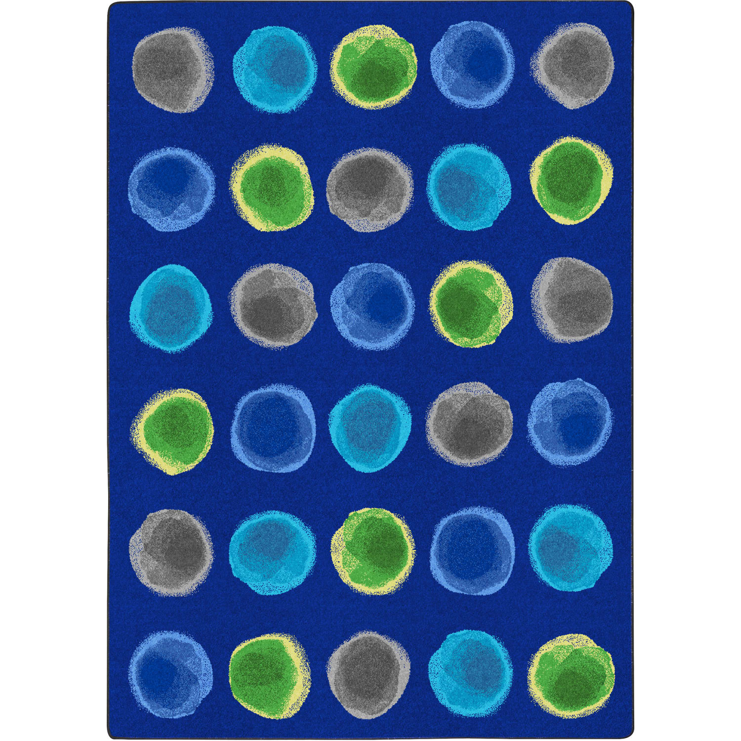 Joy Carpets Kids Essentials Rectangle Area Rug, 7-2/3ft x 10-3/4ft, Watercolor Spots