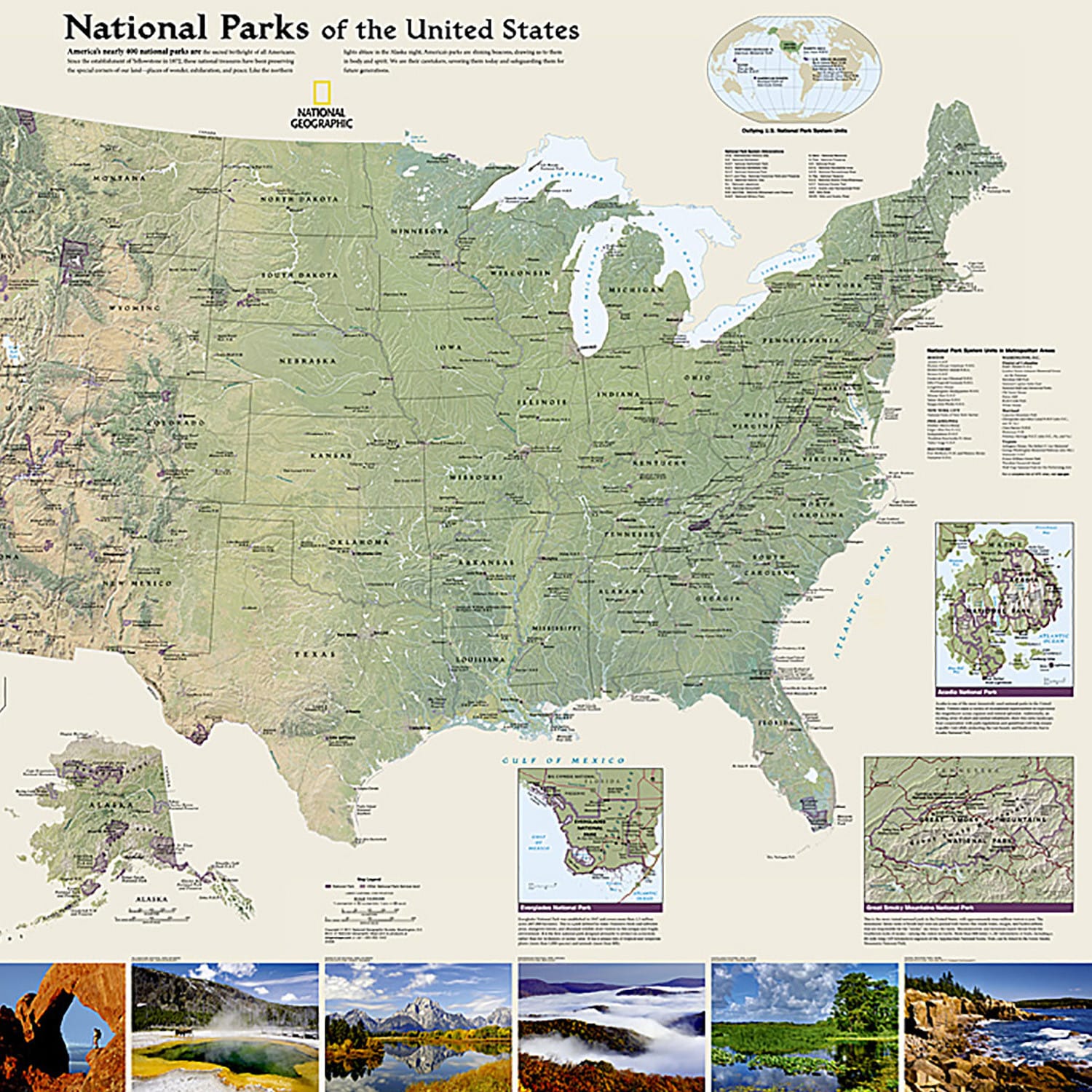 National Geographic National Parks Of the United States Map, Laminated, 42in x 30in - Image 4