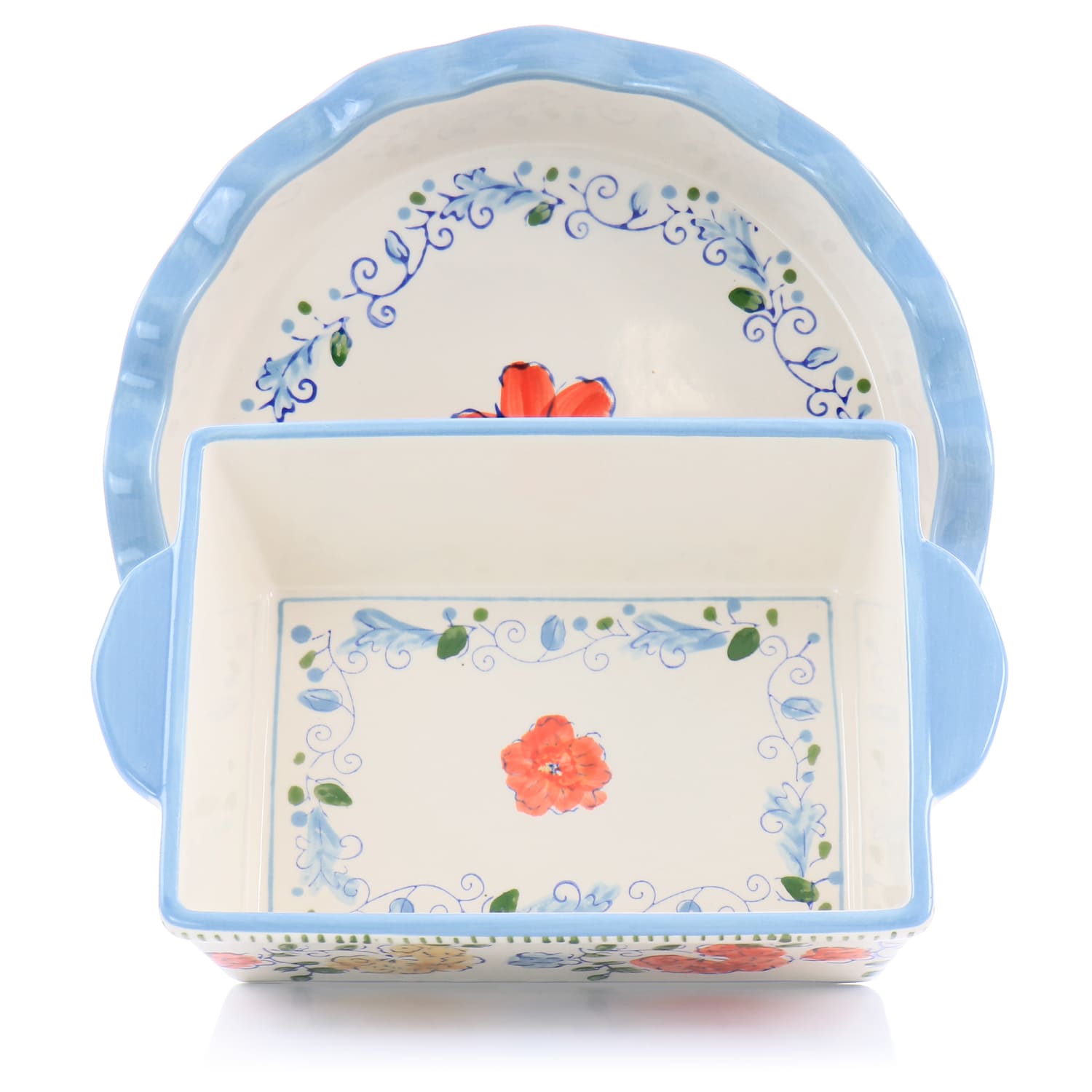 Gibson Elite Anaya 2-Piece Stoneware Bakeware Set, Multicolor - Image 6