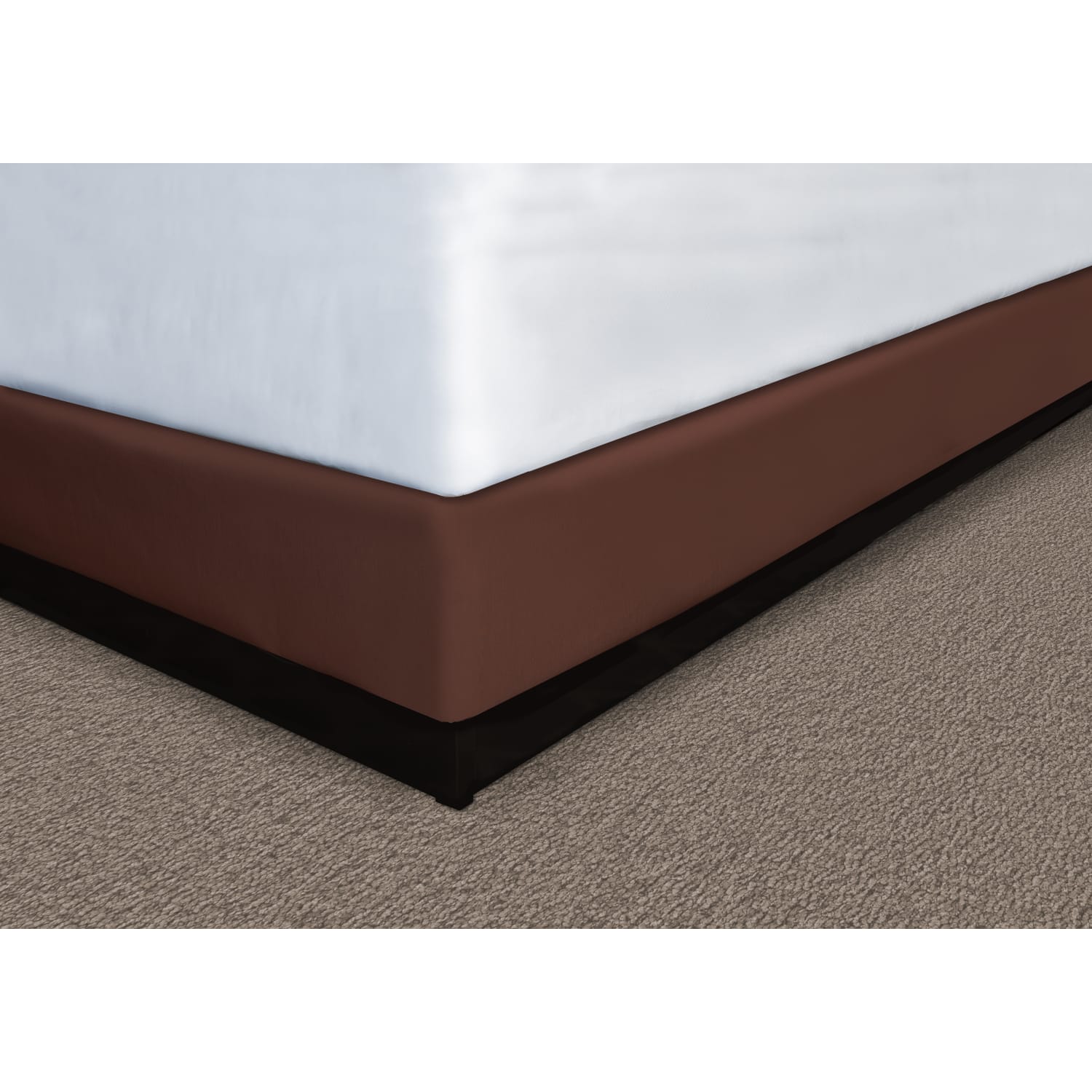 Mattress Safe Designer Decor Contour Wrap for Box Spring, Shantung Espresso Brown, King, 9in Drop, Case of 12