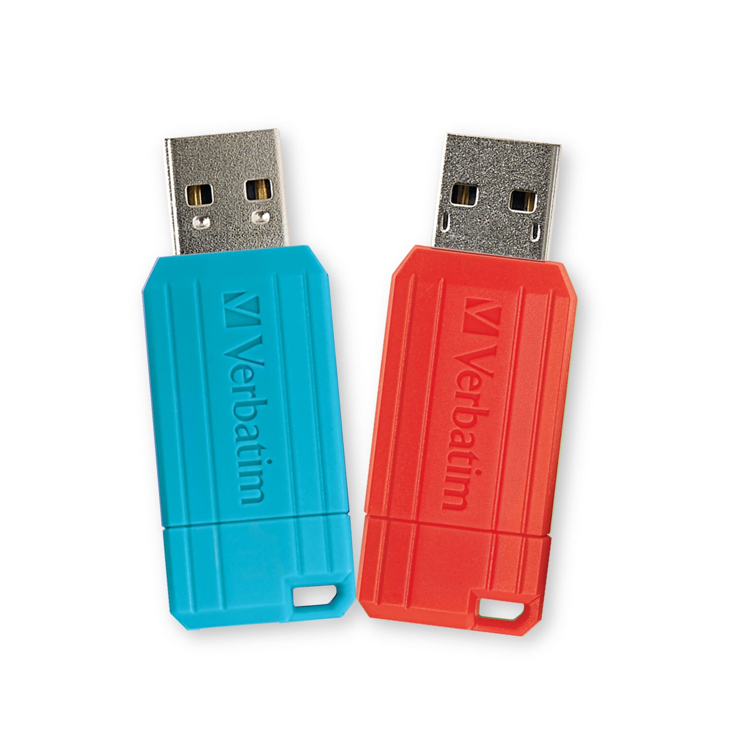 Verbatim PinStripe USB 2.0 Flash Drives, 64GB, Blue/Red, 2 Pack - Image 4