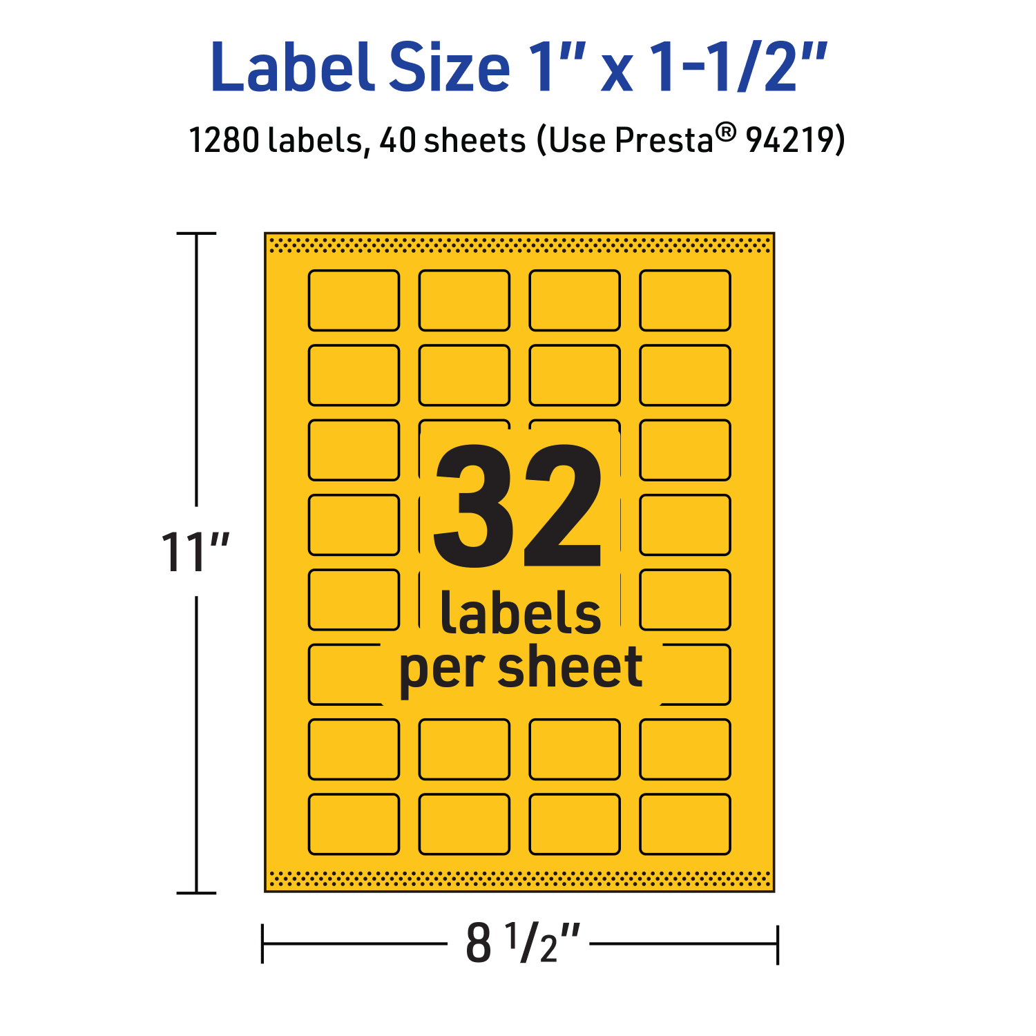 Avery Print-To-The-Edge Labels With Sure Feed Technology And Easy Peel, 94219-BYP40, Rectangle, 1in x 1-1/2in, Matte Bright Yellow, Pack of 1280 - Image 6