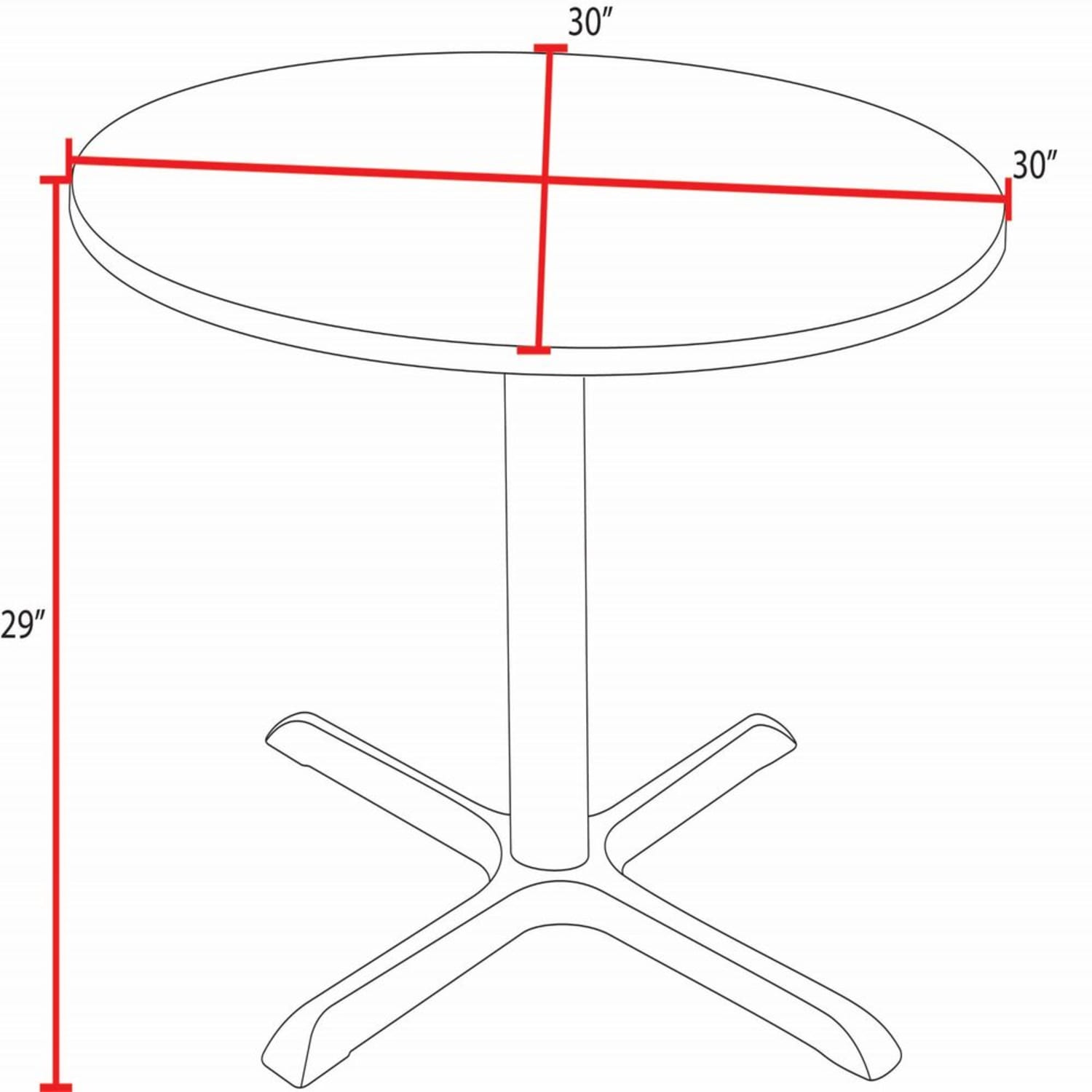 Regency Cain Round X-Base Breakroom Table, 29inH x 30inW x 30inD, Cherry/Maple - Image 4