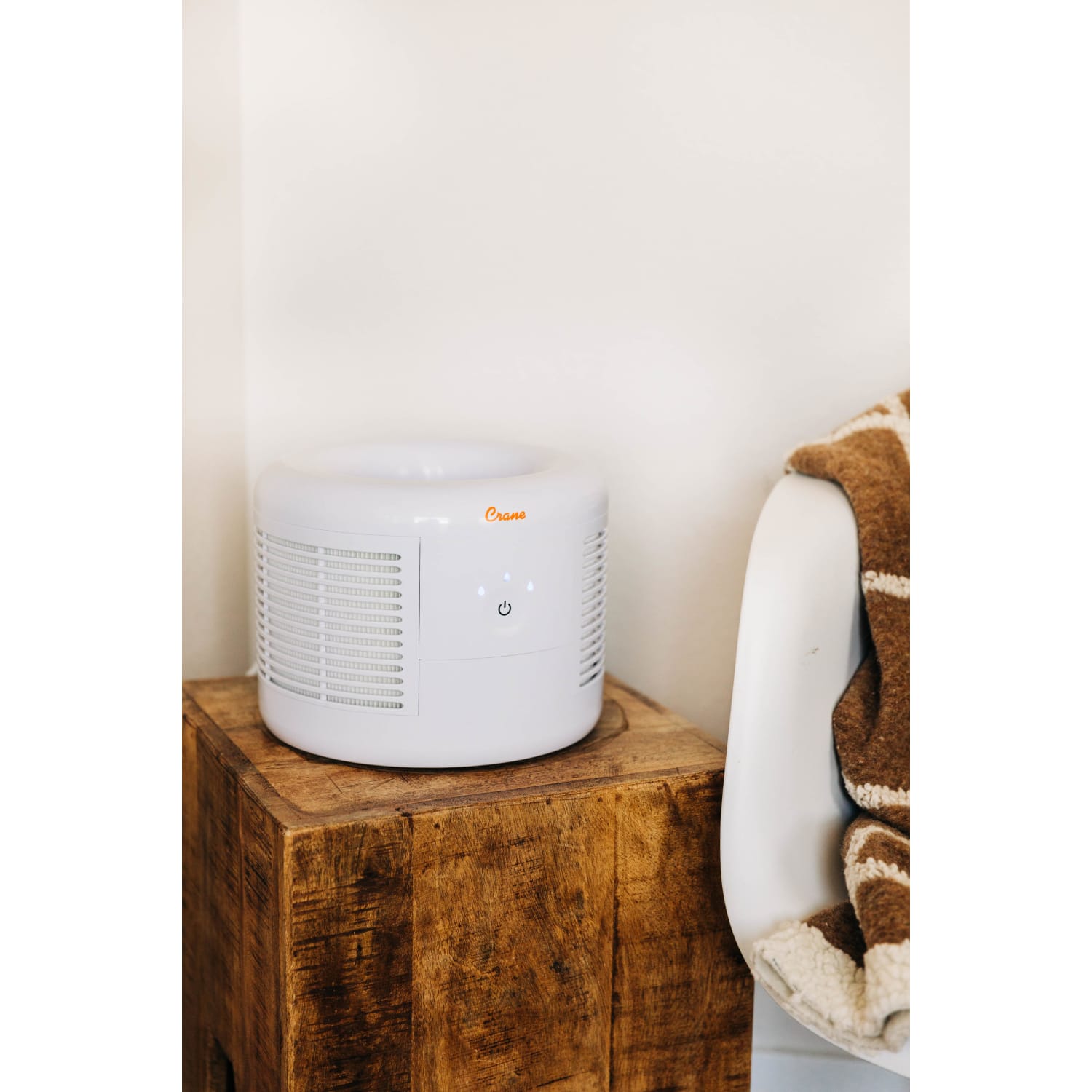 Crane HEPA Air Purifier with 3 Speed Settings, 300 Sq Ft. Coverage, 9 1/4in x 9 1/4in x 7 1/4in, White - Image 6