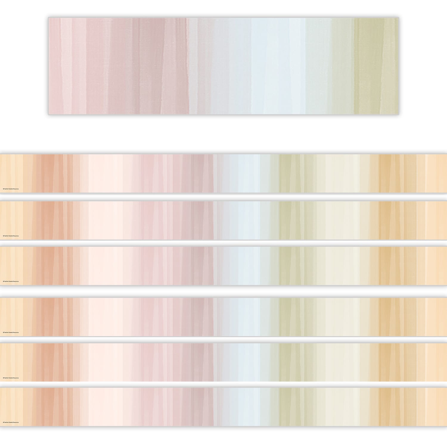 Teacher Created Resources Straight Border Trim, Cool Tones, 35ft Per Pack, Set Of 6 Packs