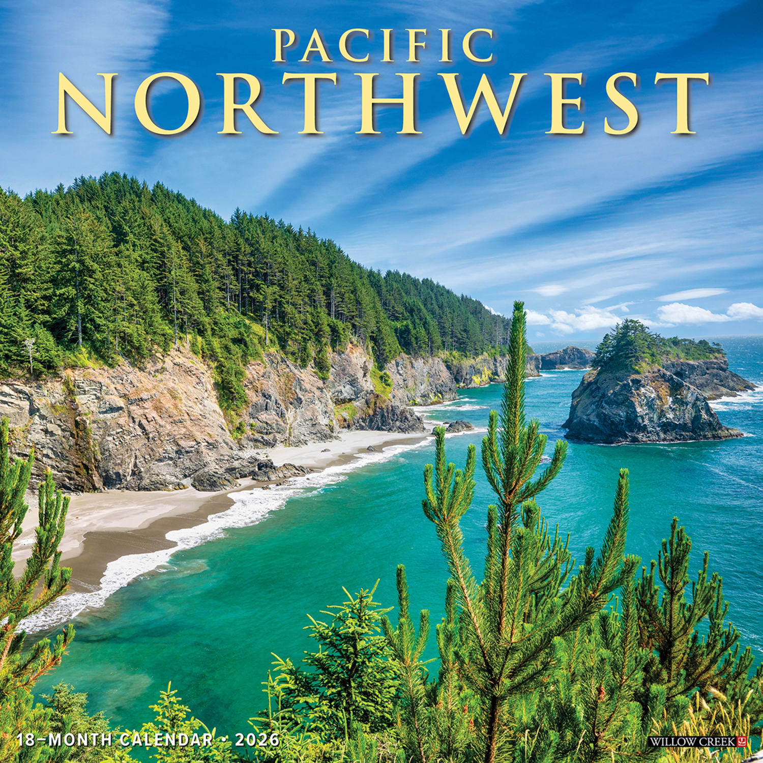 2026 Willow Creek Press Scenic Monthly Wall Calendar, 12in x 12in, Pacific Northwest, January To December, 52280