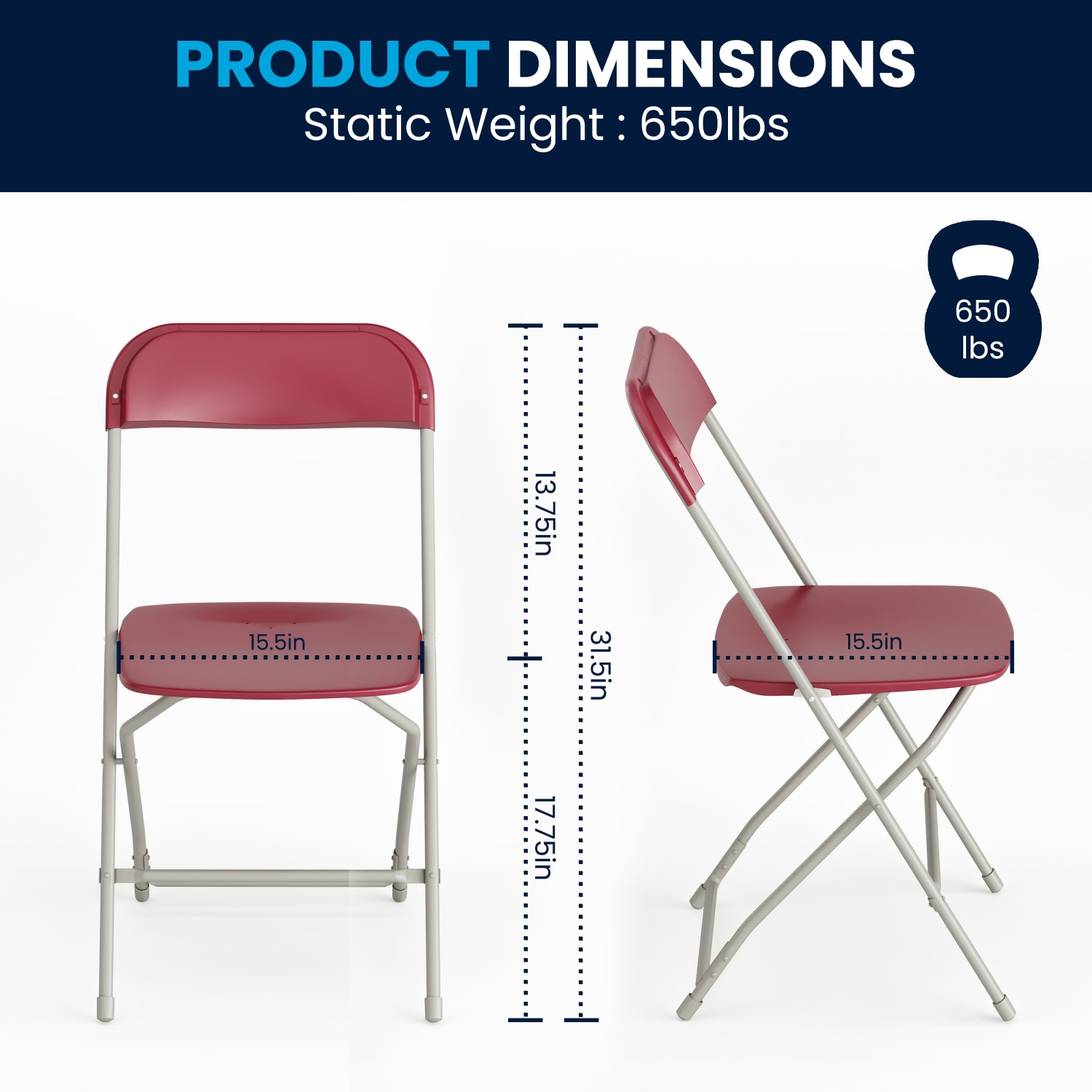 Flash Furniture Hercules Plastic Folding Chairs With 650 lb Capacity RedGray Set Of 2 Chairs PopularChairscom
