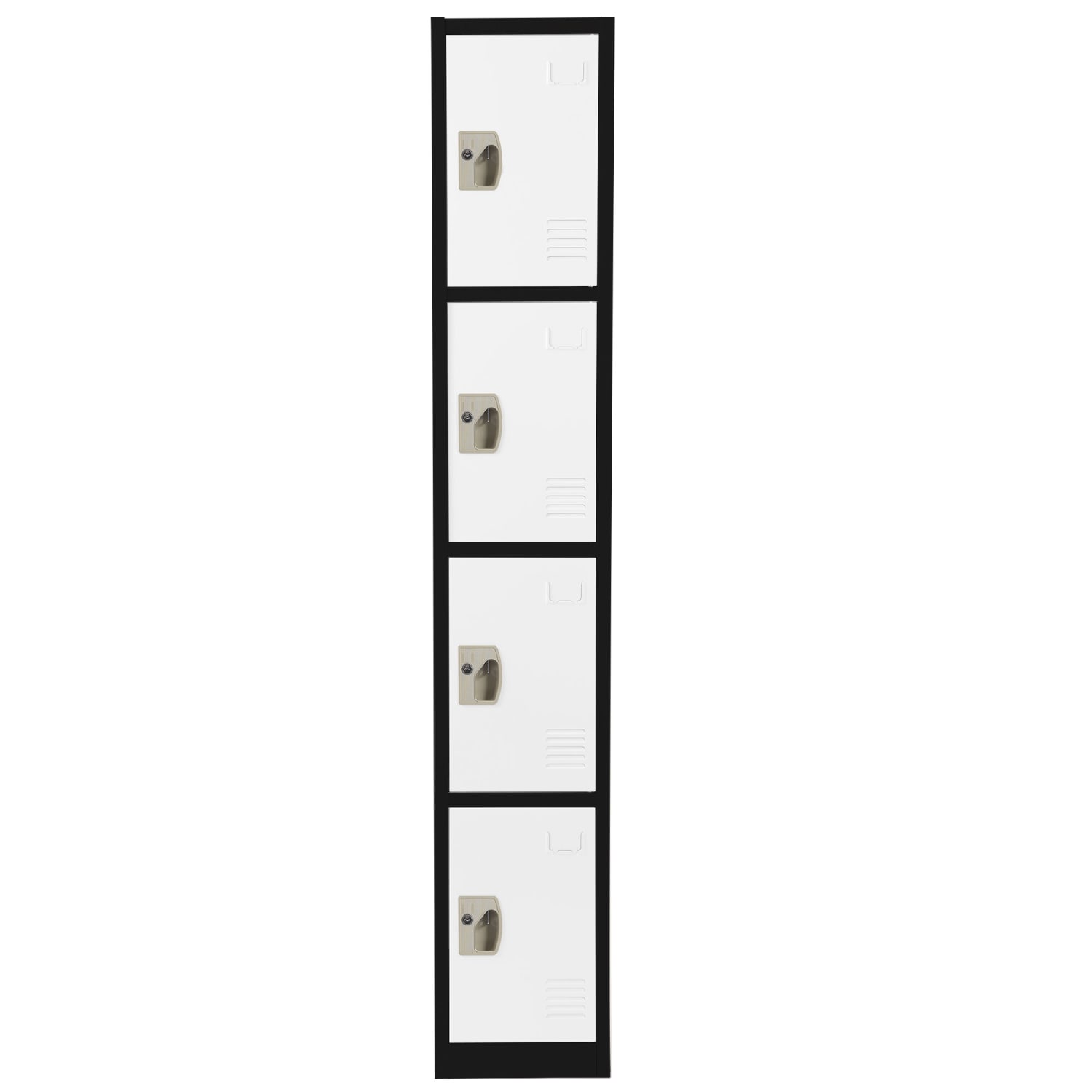 Alpine AdirOffice 4-Tier Steel Lockers, 72inH x 12inW x 12inD, Black/White, Pack Of 2 Lockers - Image 4