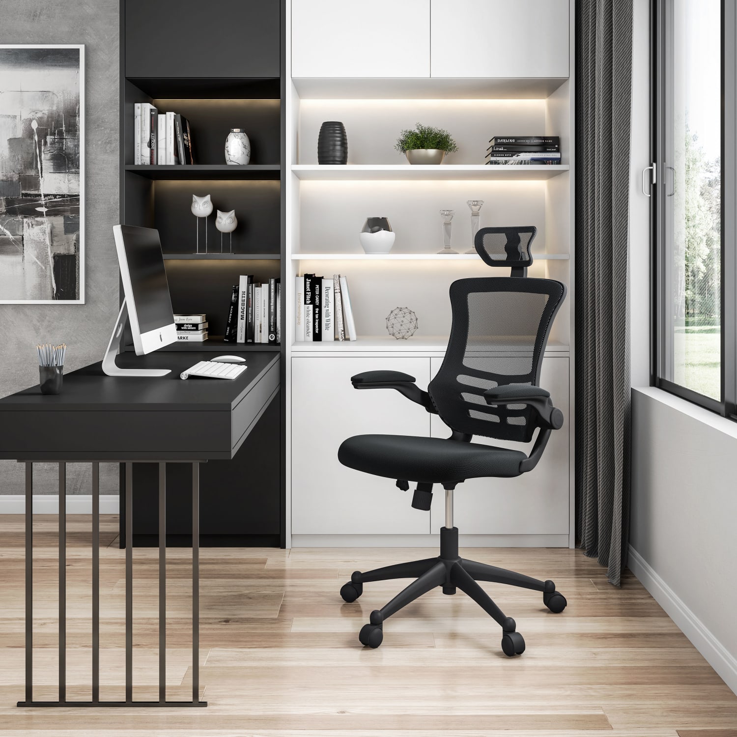 Techni Mobili Modern Ergonomic Mesh High-Back Executive Office Chair, Black, Total Qty 1 - Image 3