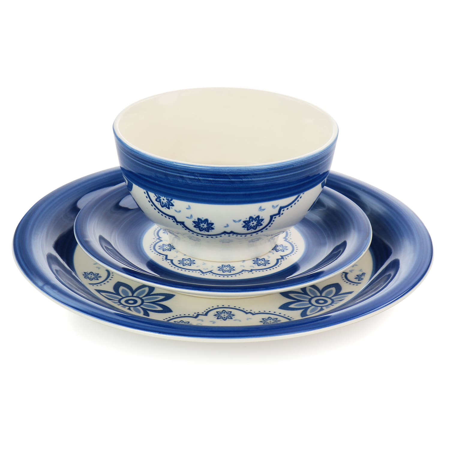 Gibson Home Sundial 12-Piece Dinnerware Set, Blue - Image 6