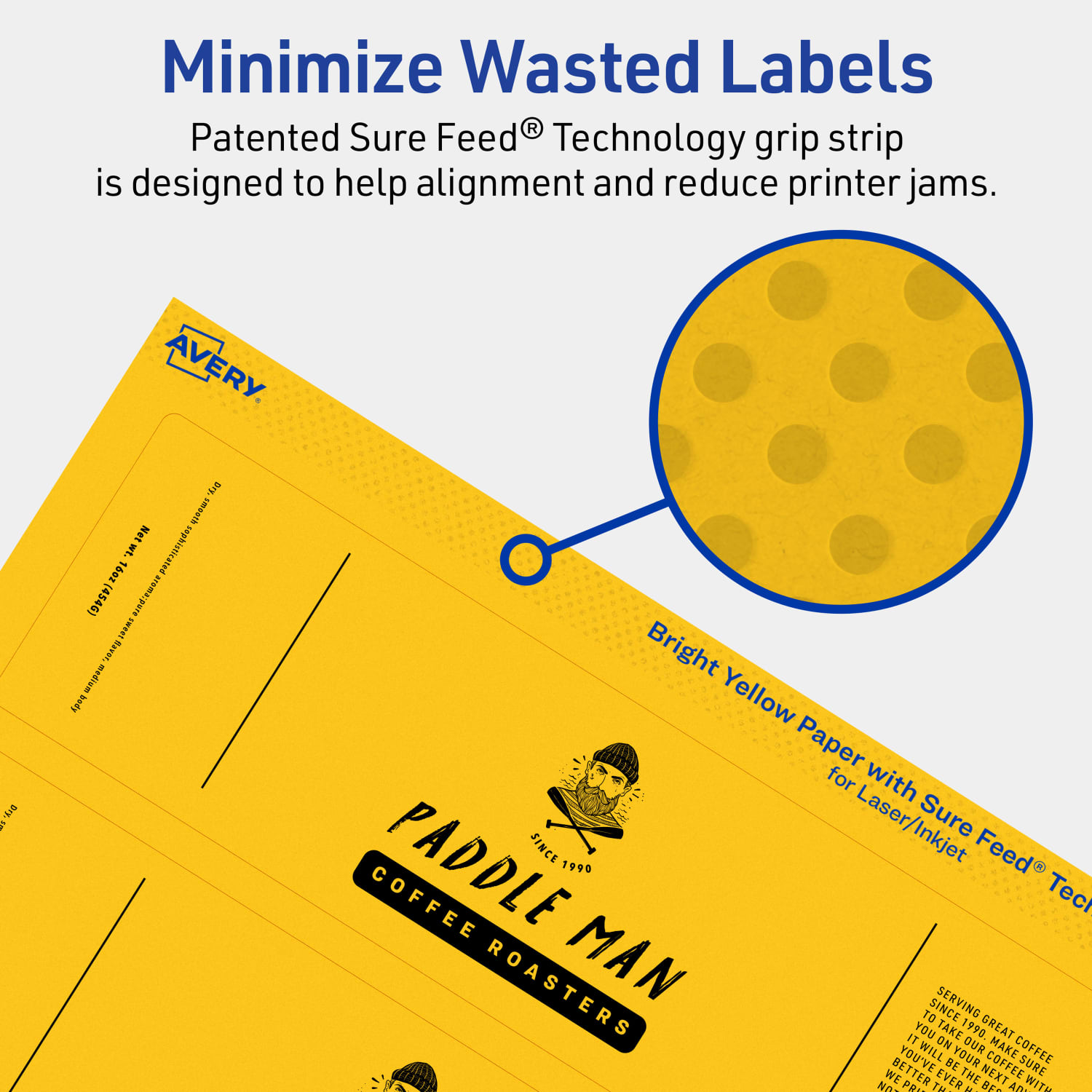 Avery Print-To-The-Edge Labels With Sure Feed Technology, 94244-BYP80, Rectangle, 2-1/4in x 7-3/4in, Matte Bright Yellow, Pack of 320 - Image 5