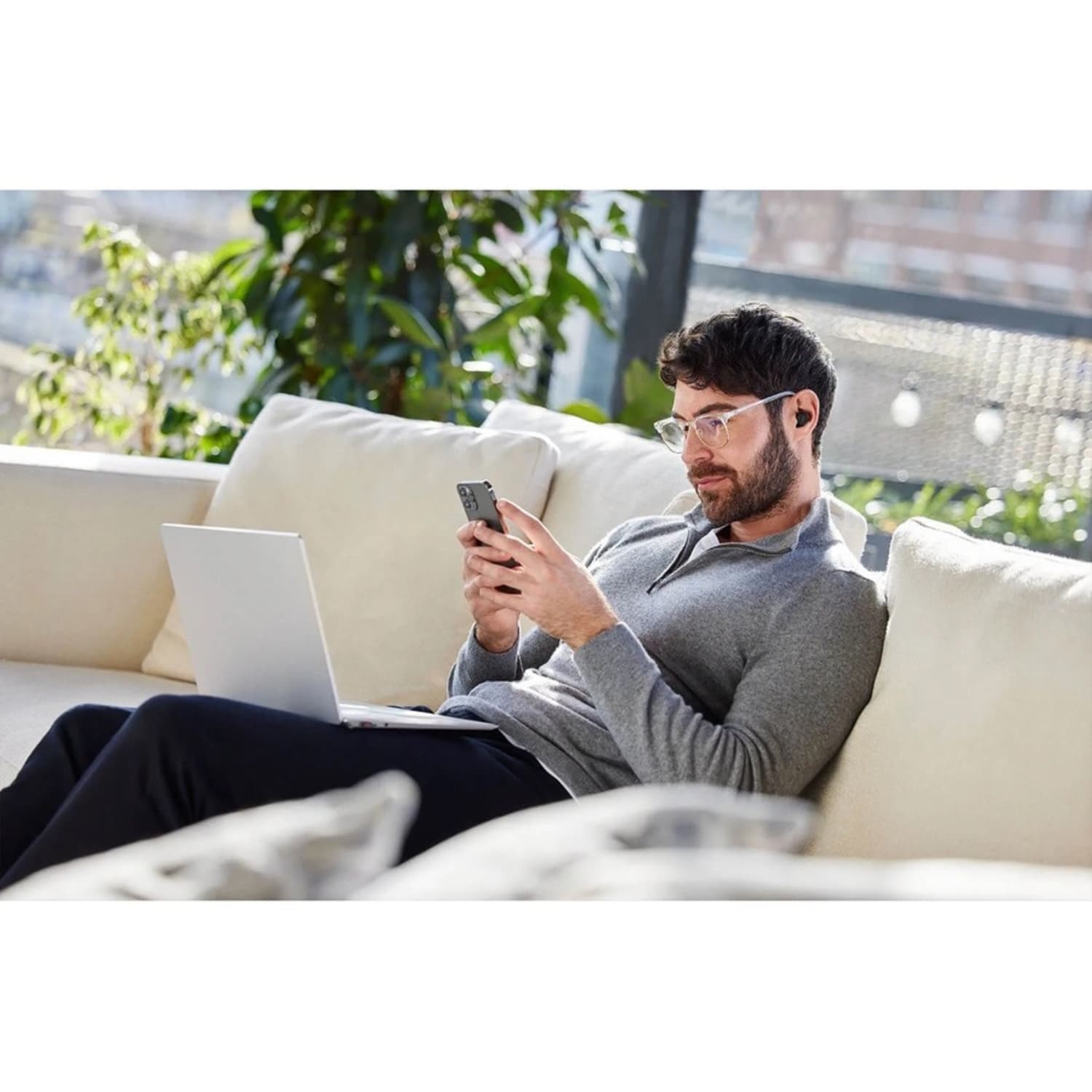 Jabra Evolve2 Earset - Stereo, Mono - USB Type A - True Wireless - Bluetooth - 65.6 ft - 20 Hz to 20 kHz - Earbud - Binaural - In-ear - MEMS Technology Microphone - Noise Canceling - Black - Image 4