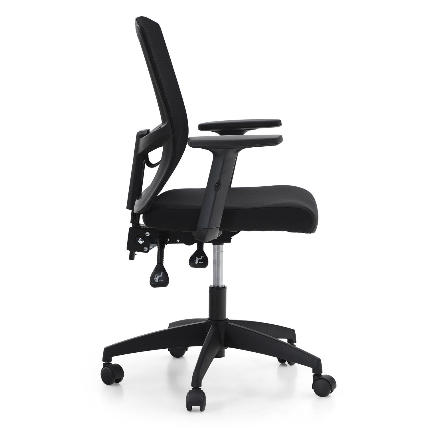 ALPHA HOME Ergonomic Mesh Mid-Back Office Task Chair, Black - Image 5