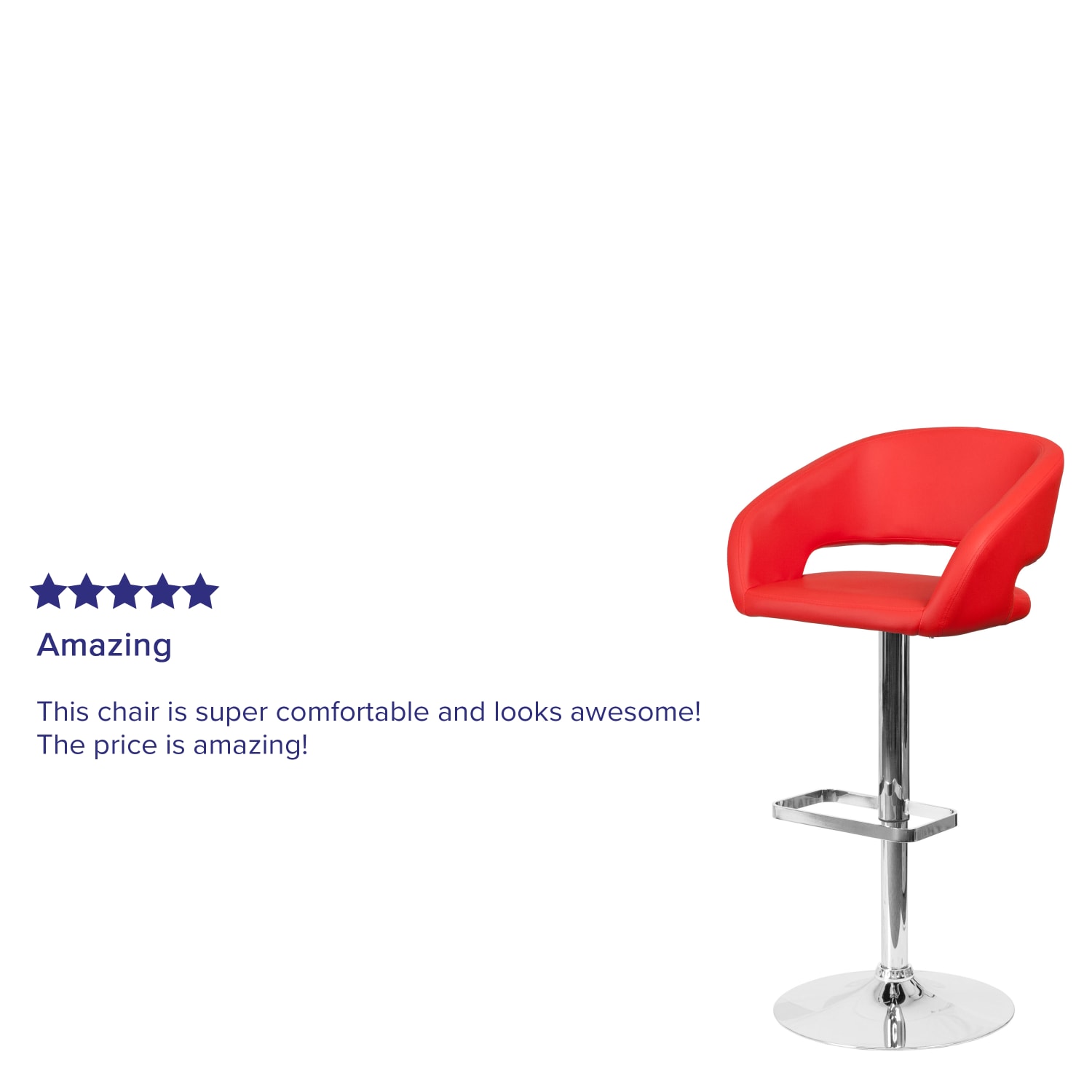 Flash Furniture Contemporary Vinyl Adjustable Height Bar Stool With Rounded Back RedChrome PopularChairscom Flash Furniture Contemporary Vinyl Adjustable Height Bar Stool With Rounded Back RedChrome PopularChairscom