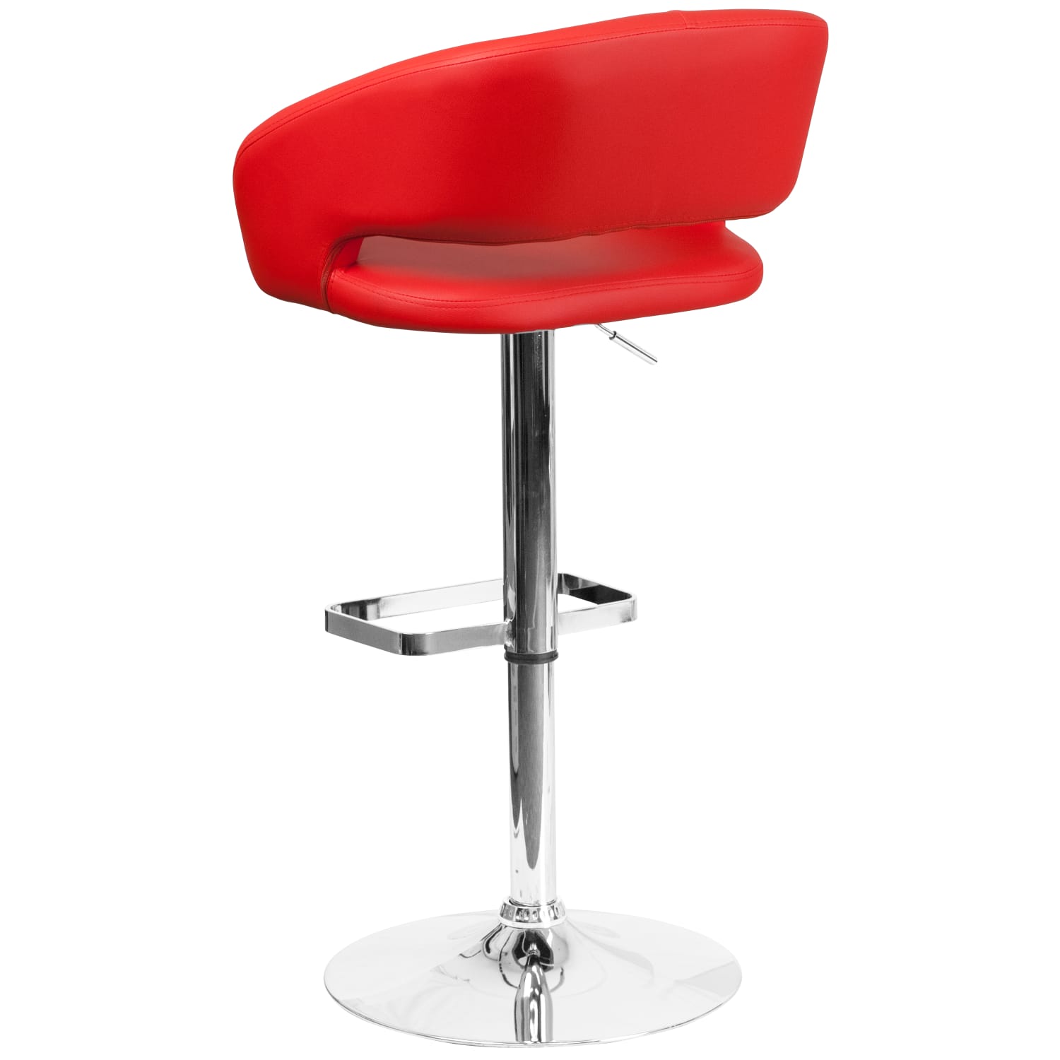 Flash Furniture Contemporary Vinyl Adjustable Height Bar Stool With Rounded Back RedChrome PopularChairscom Flash Furniture Contemporary Vinyl Adjustable Height Bar Stool With Rounded Back RedChrome PopularChairscom