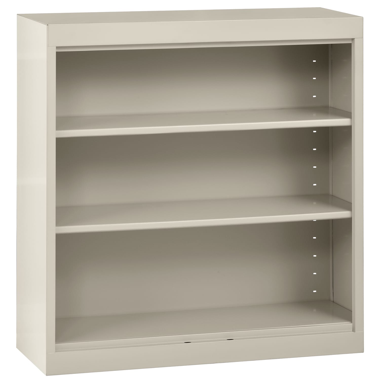 Sandusky 3-Shelf Welded Steel Bookcase, 36inH x 36inW x 12inD, Putty