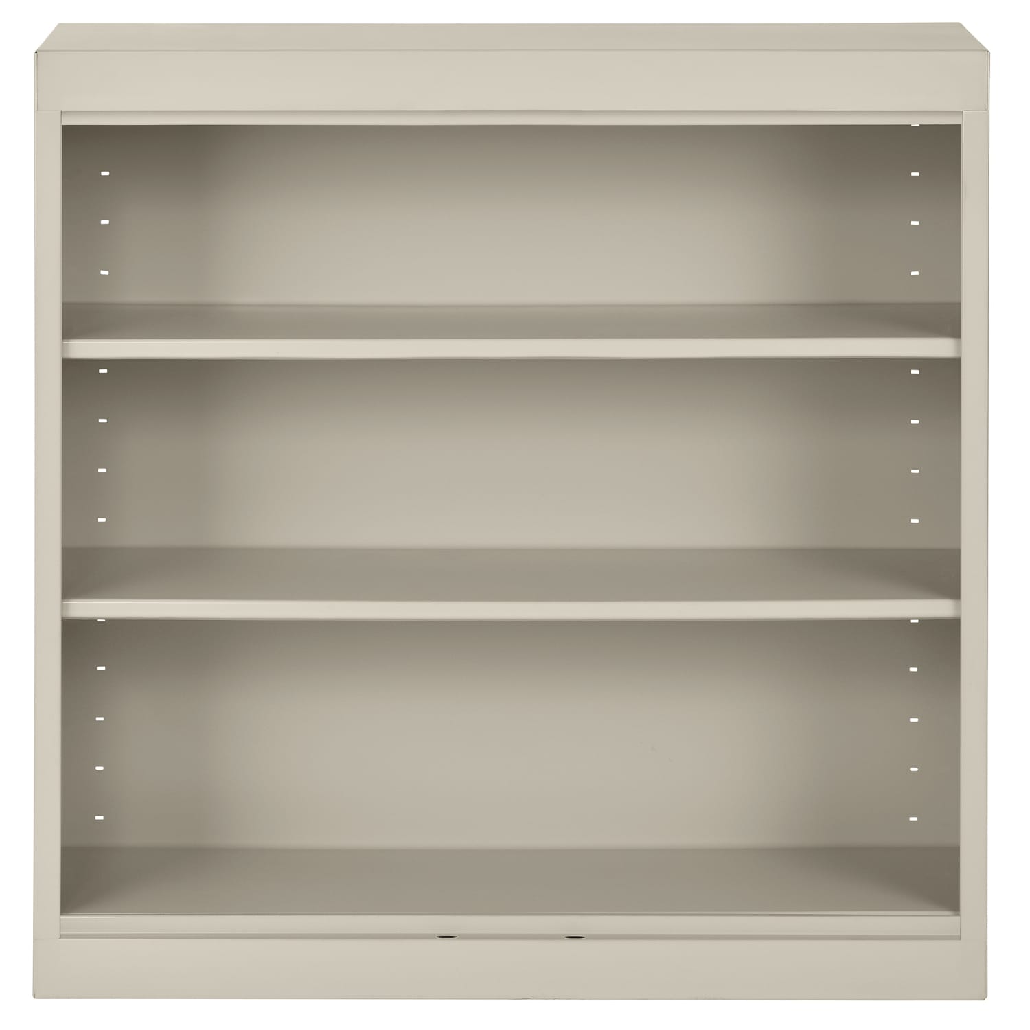 Sandusky 3-Shelf Welded Steel Bookcase, 36inH x 36inW x 12inD, Putty - Image 4