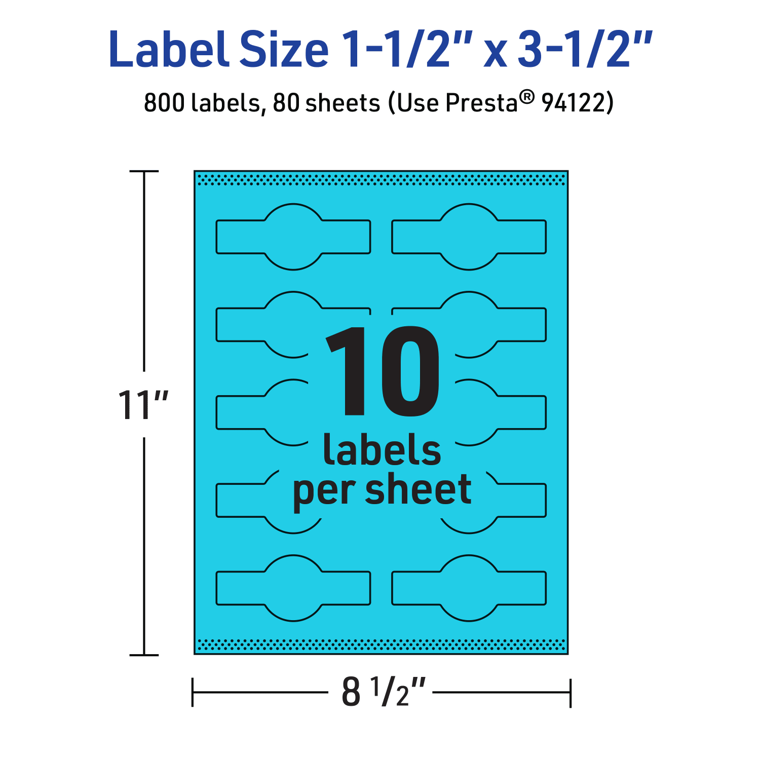 Avery Print-To-The-Edge Labels With Sure Feed Technology, 94122-BBP80, Cigar, 1-1/2in x 3-1/2in, Matte Bright Blue, Pack of 800 - Image 6