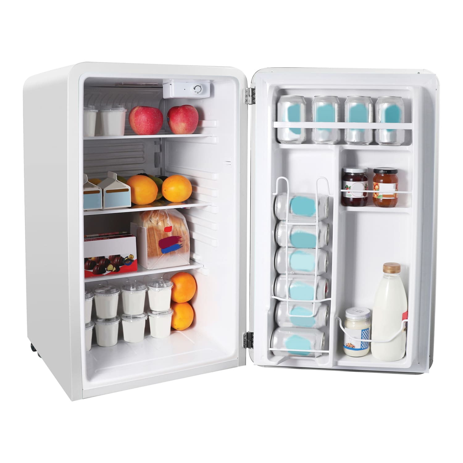 Magic Chef 3.2 Cu. Ft. Retro Mini Fridge With Manual Defrost, White - Image 4