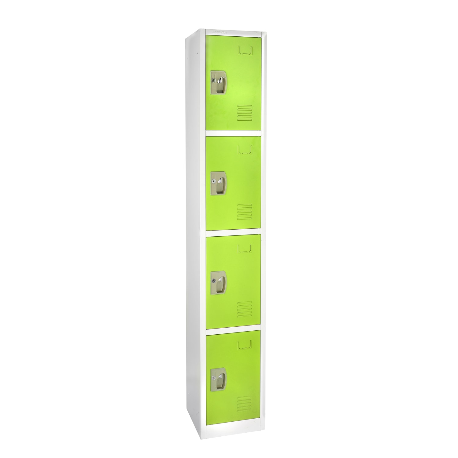 Alpine AdirOffice 4-Tier Steel Lockers, 72inH x 12inW x 12inD, Green, Pack Of 4 Lockers - Image 3