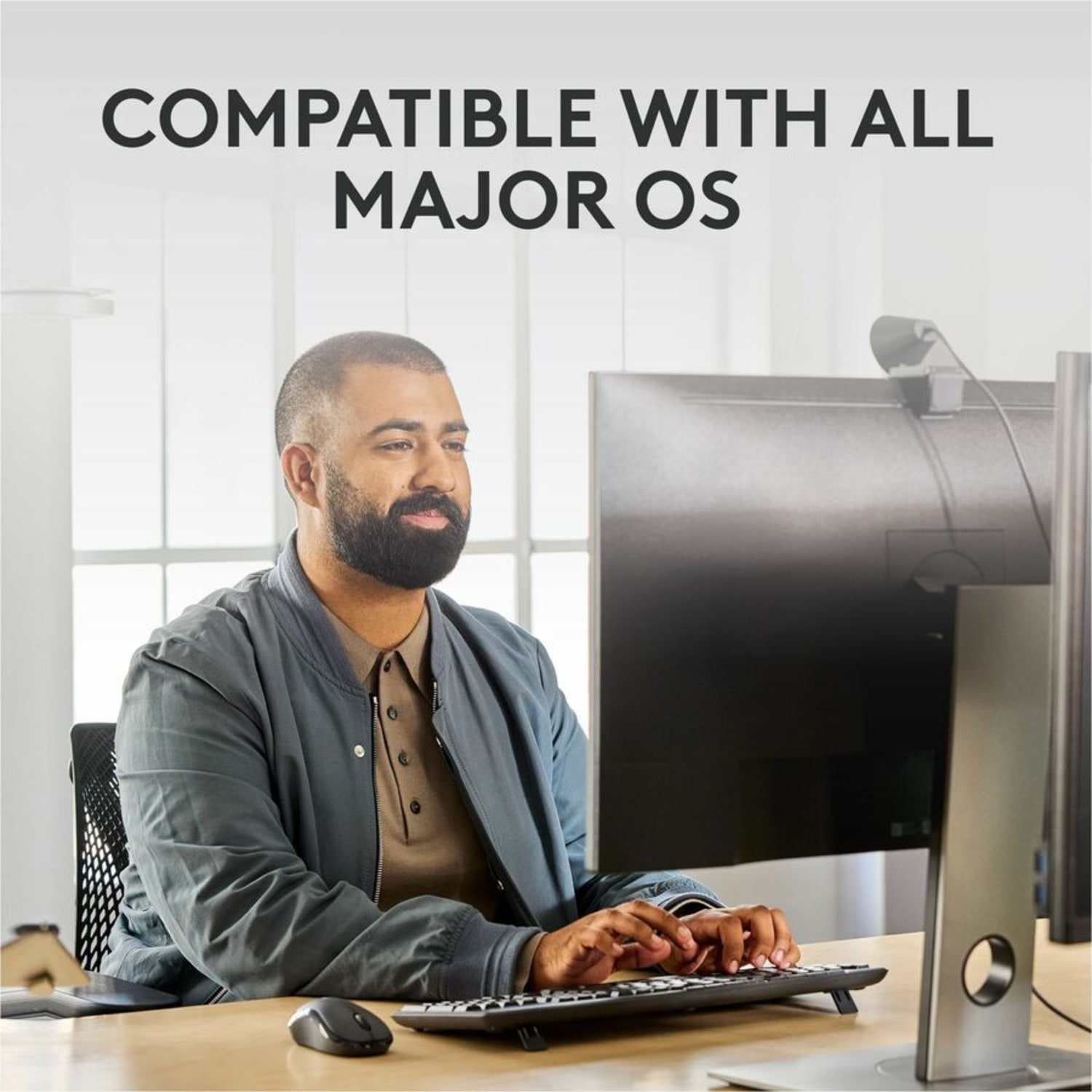 Logitech MK370 Combo for Business Wireless Keyboard and Silent Mouse - USB Plunger/Membrane Bluetooth Keyboard - 112 Key - English (US) - Graphite - USB Wireless Bluetooth Mouse - Rugged - Graphite - Symmetrical - AA, AAA - Compatible with PC, Mac - Image 5