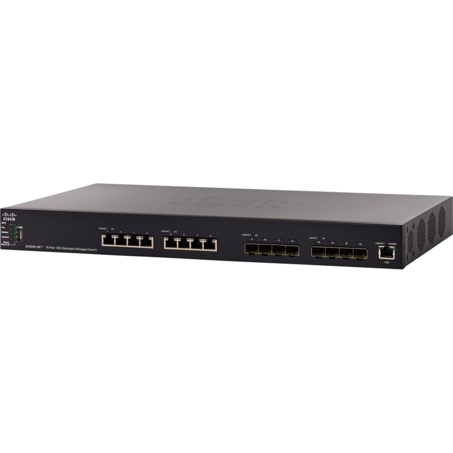 Cisco SX550X-16FT 16-Port 10G Stackable Managed Switch - 16 Ports - Manageable - 2 Layer Supported - 57.70 W Power Consumption - Twisted Pair - Rack-mountable - Lifetime Limited Warranty - Image 3