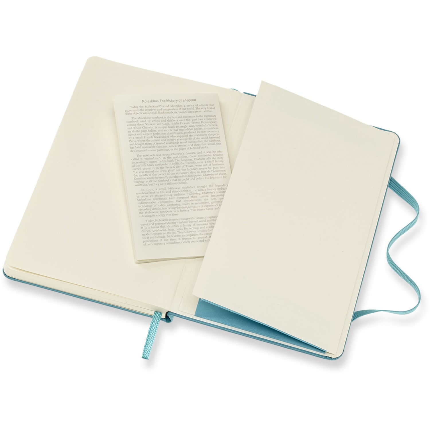 Moleskine Classic Hard Cover Notebook, 3-1/2in x 5-1/2in, Ruled, 192 Pages, Reef Blue - Image 5