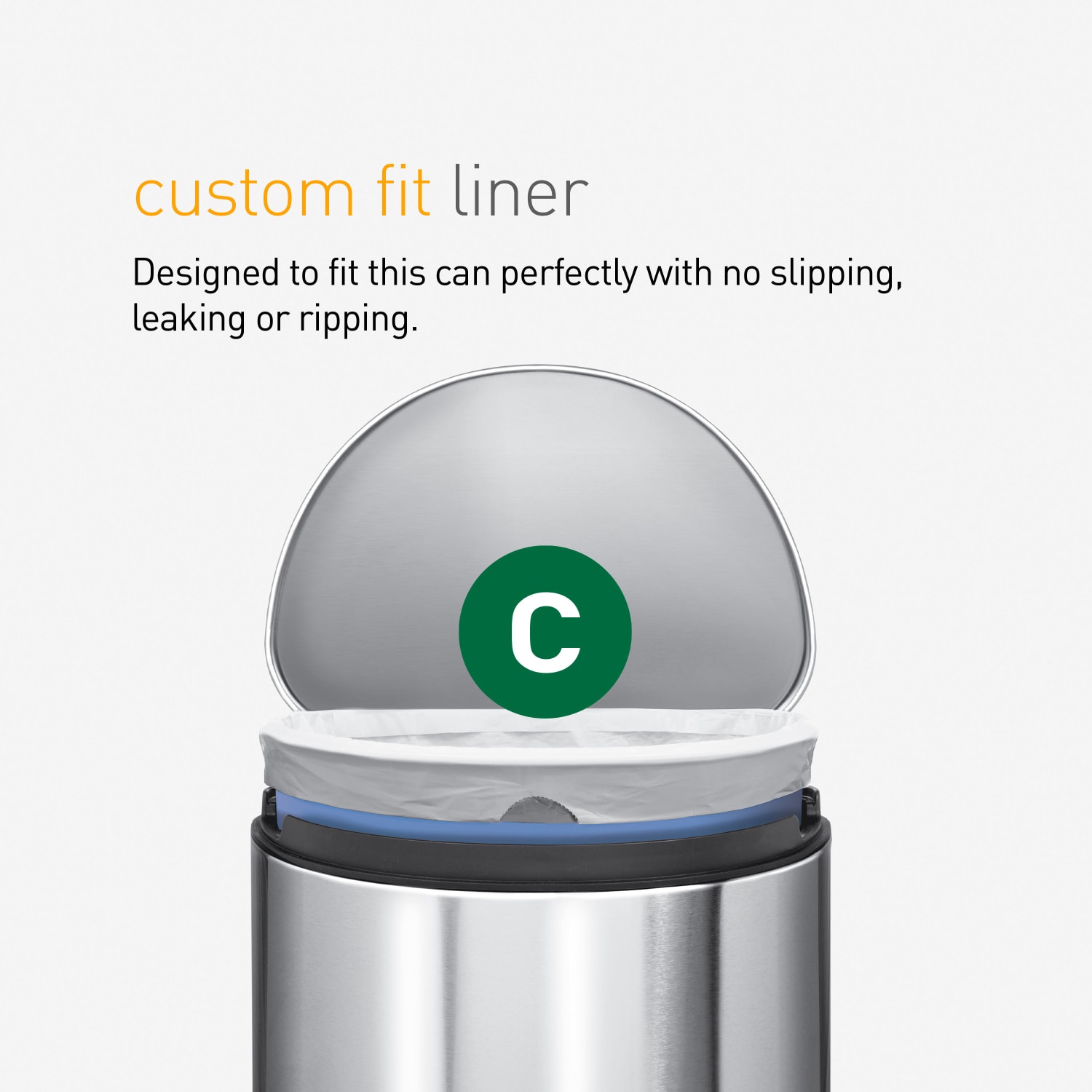simplehuman Code C Custom-Fit Can Liners, 2.6-3.2 Gallons, White, Box Of 240 - Image 5