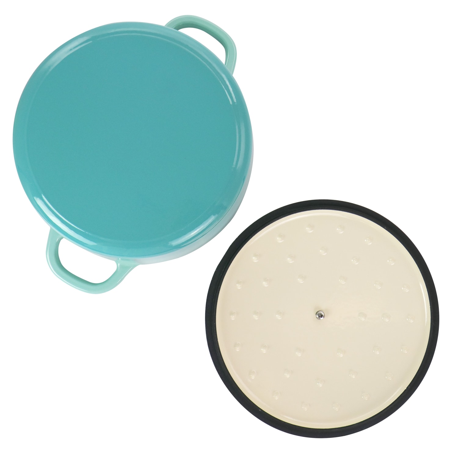 Crock-Pot Artisan 5-Quart Cast Iron Dutch Oven, Aqua Blue - Image 3