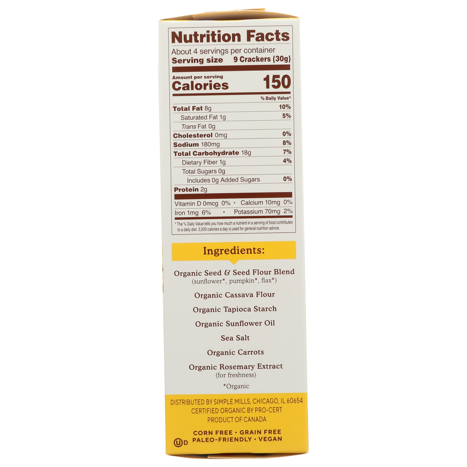 Simple Mills Seed Flour Crackers, Original, 4.25 Oz, Total Qty 6 - Image 3