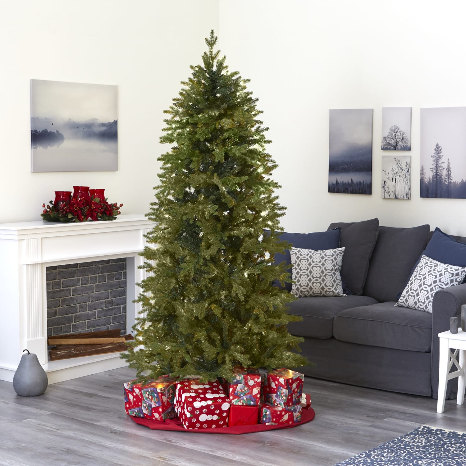 Nearly Natural Belgium Fir 84inH Artificial Christmas Tree With Bendable Branches, 84inH x 32inW x 32inD, Green - Image 6
