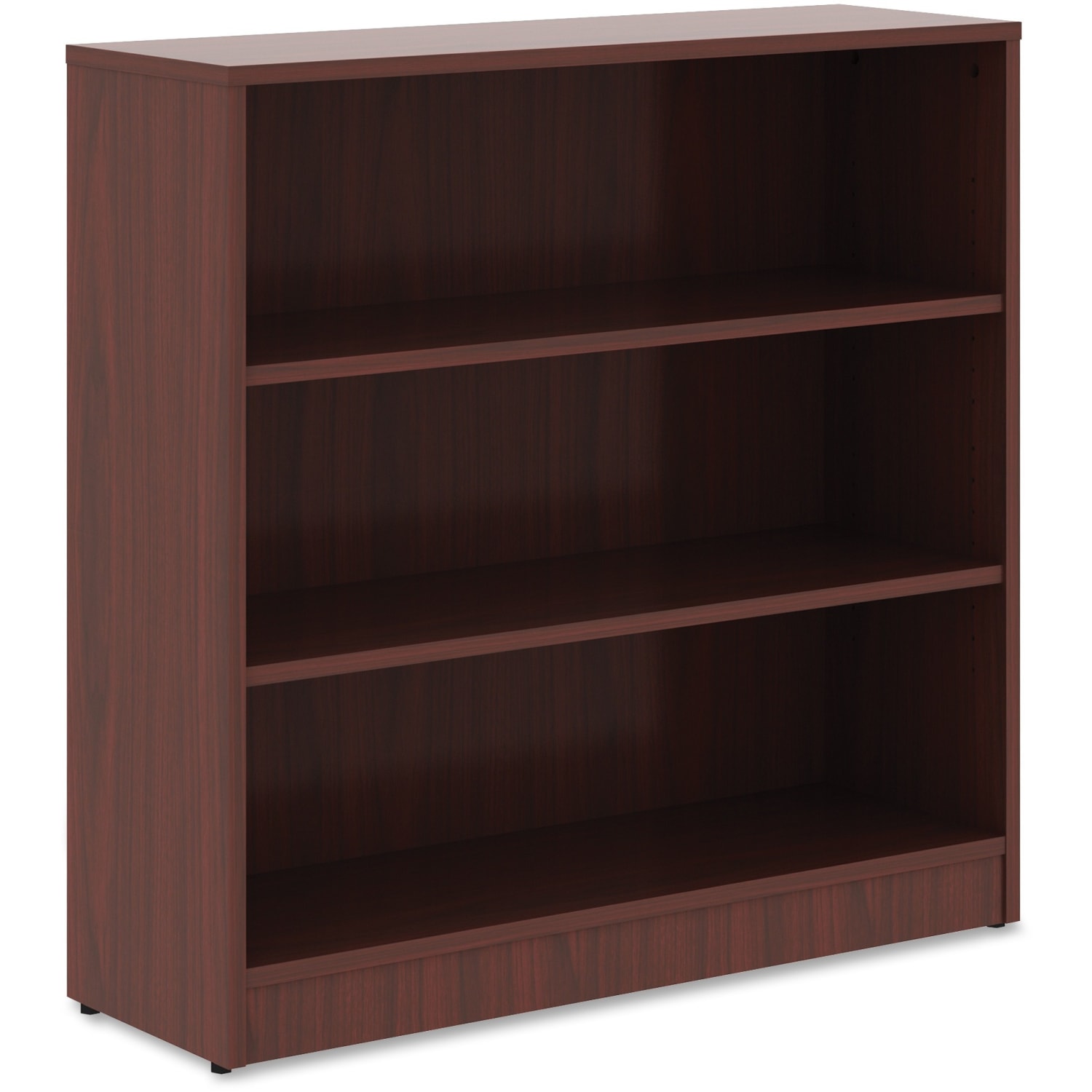 Lorell 36inH 3-Shelf Bookcase, Mahogany - Image 3