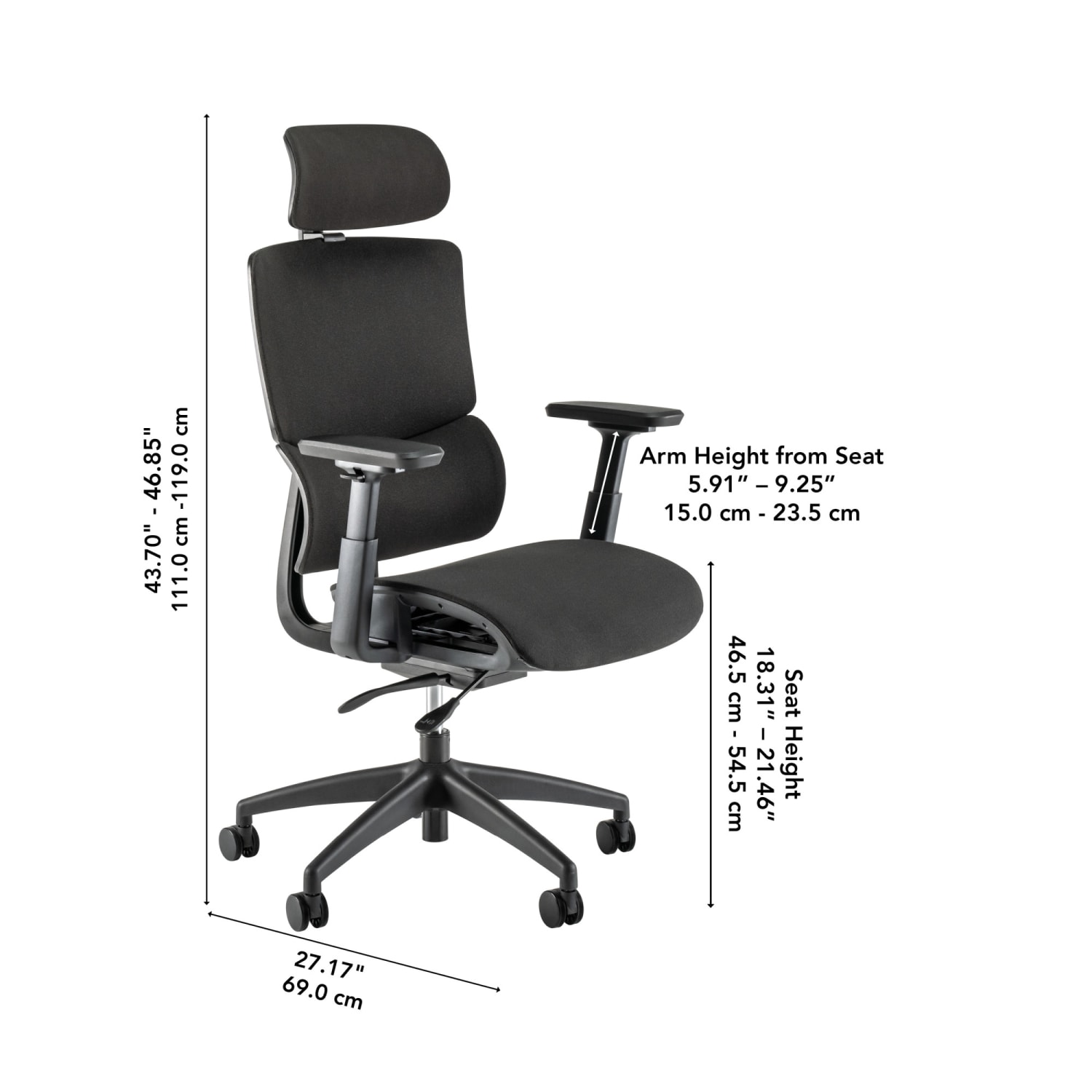 Bush Business Furniture Align Fabric High Back Ergonomic Office Chair with Lumbar Support, Black Nylon Mesh, Standard Deliver Service - Image 6